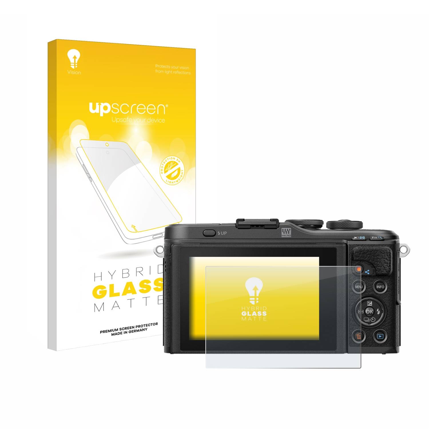 upscreen Hybrid Glas Matt Panzer-Folie für Olympus PEN E-PL10