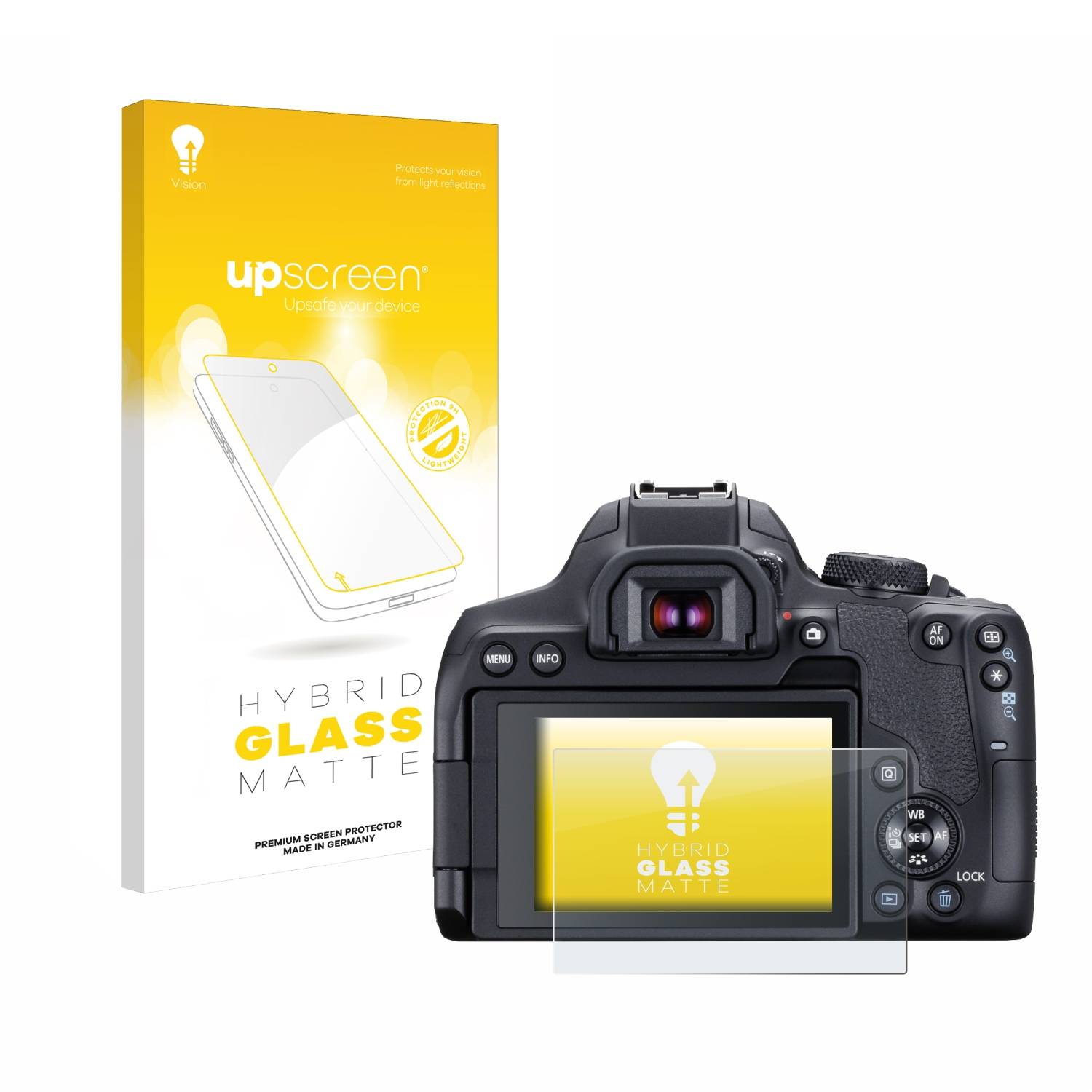 upscreen Hybrid Glas Matt Panzer-Folie für Canon EOS 850D
