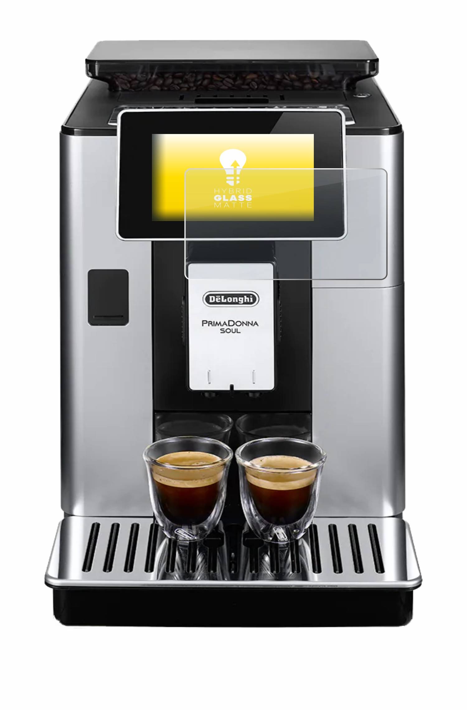 upscreen Hybrid Glas Matt Panzer-Folie für DeLonghi PrimaDonna Soul ECAM610.74.MB