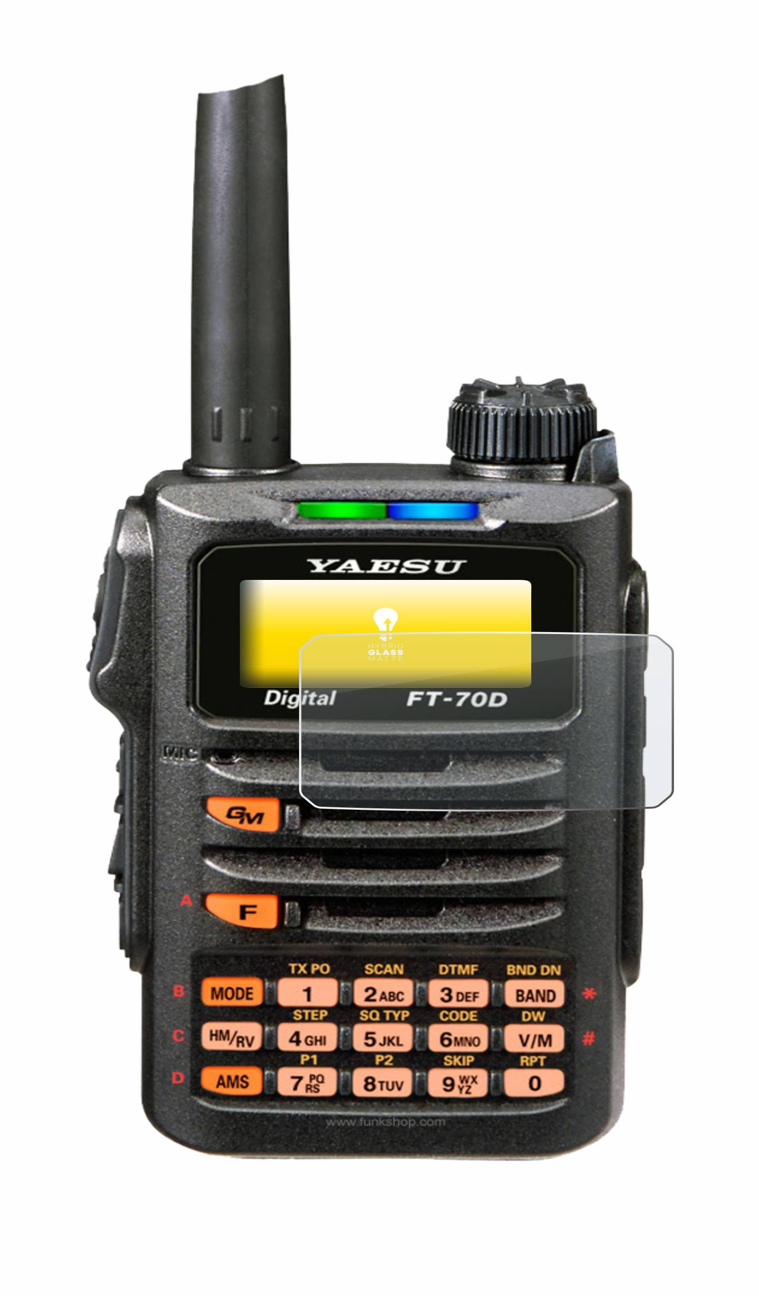 upscreen Hybrid Glas Matt Panzer-Folie für Yaesu FT-70DR