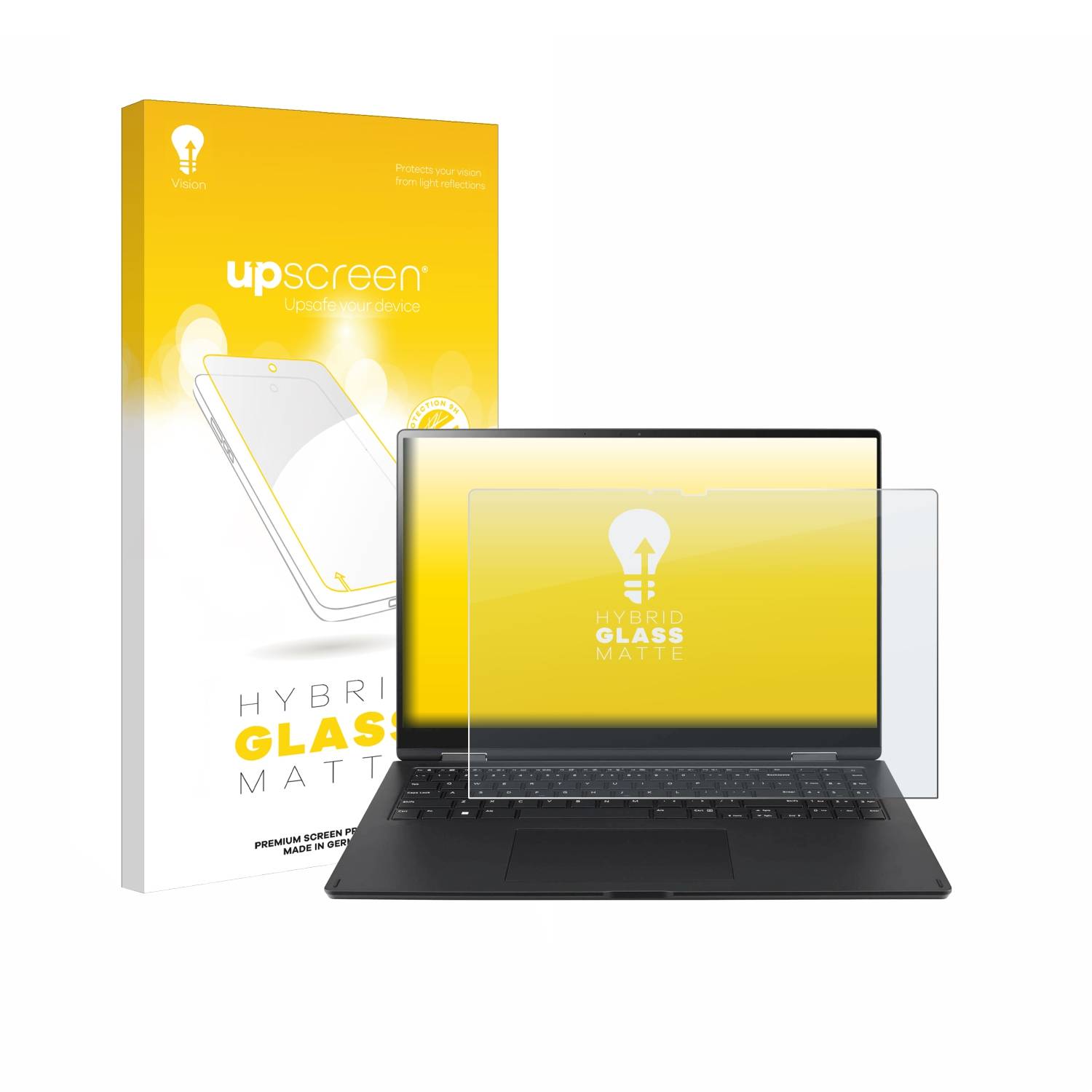 upscreen Hybrid Glas Matt Panzer-Folie für LG gram Pro 360 2-in-1