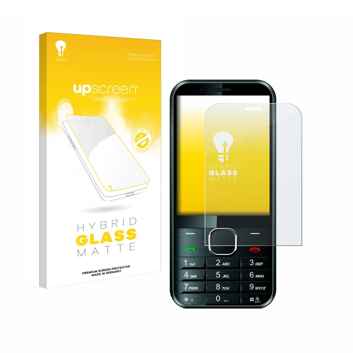 upscreen Hybrid Glas Matt Panzer-Folie für Maxcom MM334