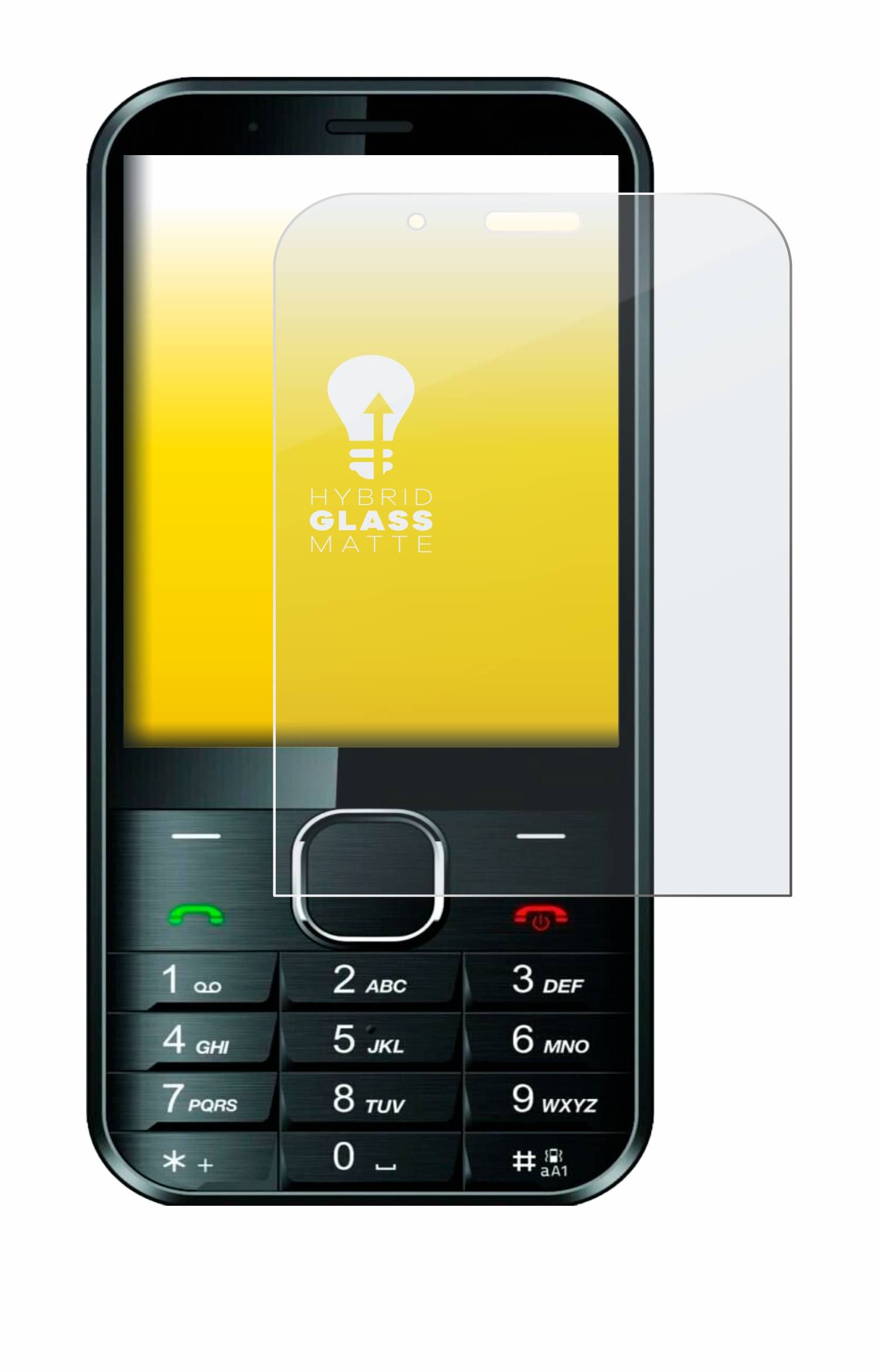 upscreen Hybrid Glas Matt Panzer-Folie für Maxcom MM334