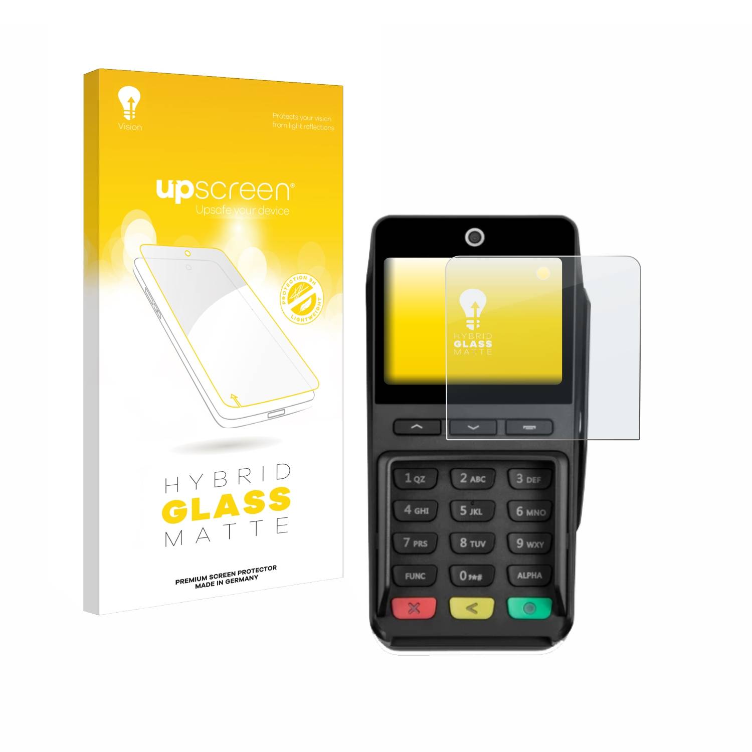upscreen Hybrid Glas Matt Panzer-Folie für Pax Q25 Pinpad