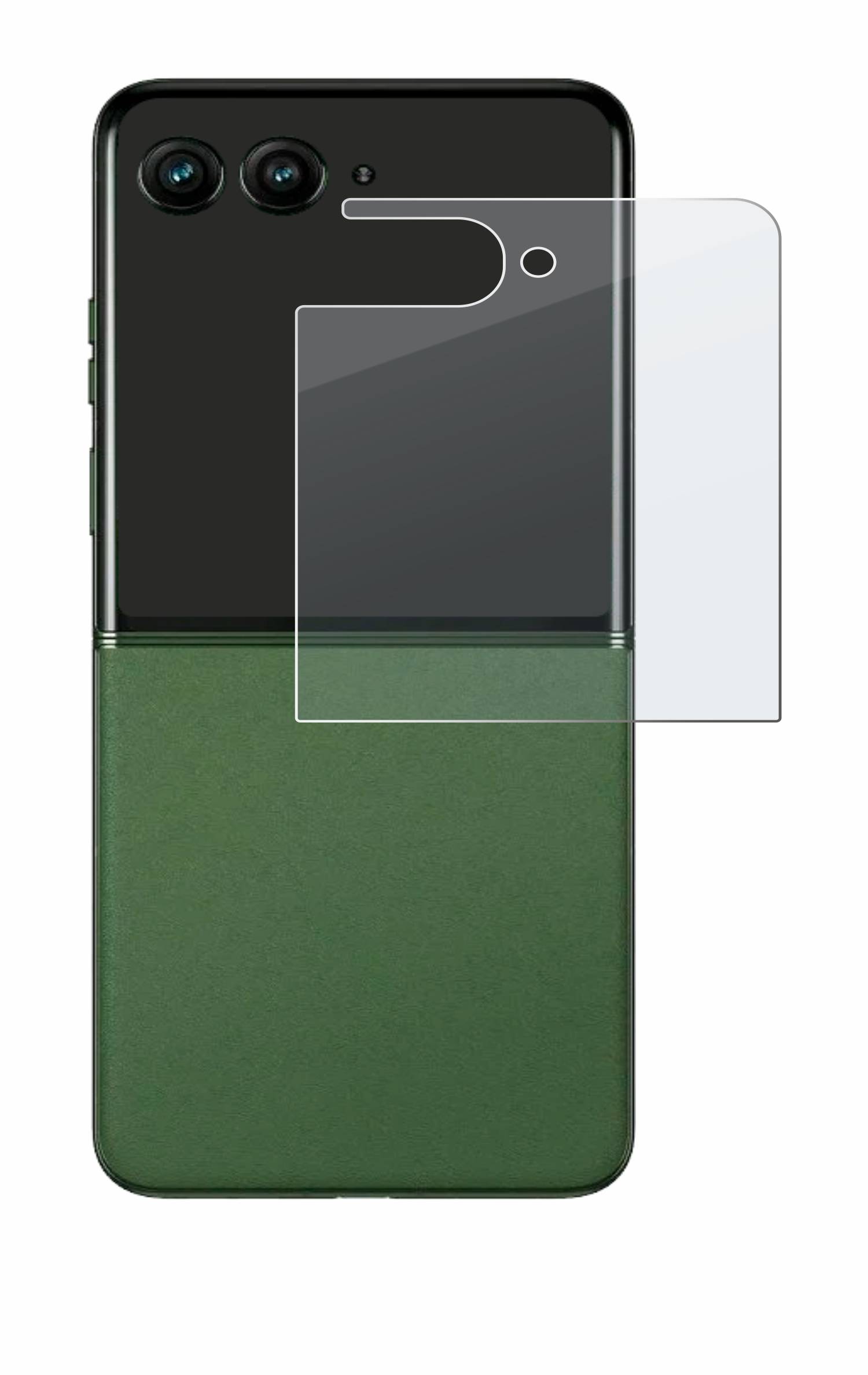 upscreen Hybrid Glas Matt Panzer-Folie für Motorola Razr 50 Ultra (Hinteres Display)