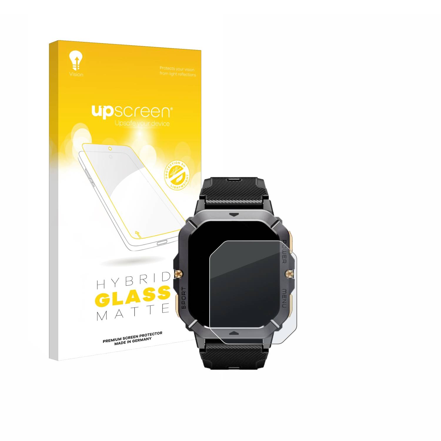 upscreen Hybrid Glas Matt Panzer-Folie für ArmorWatch Pro Smartwatch