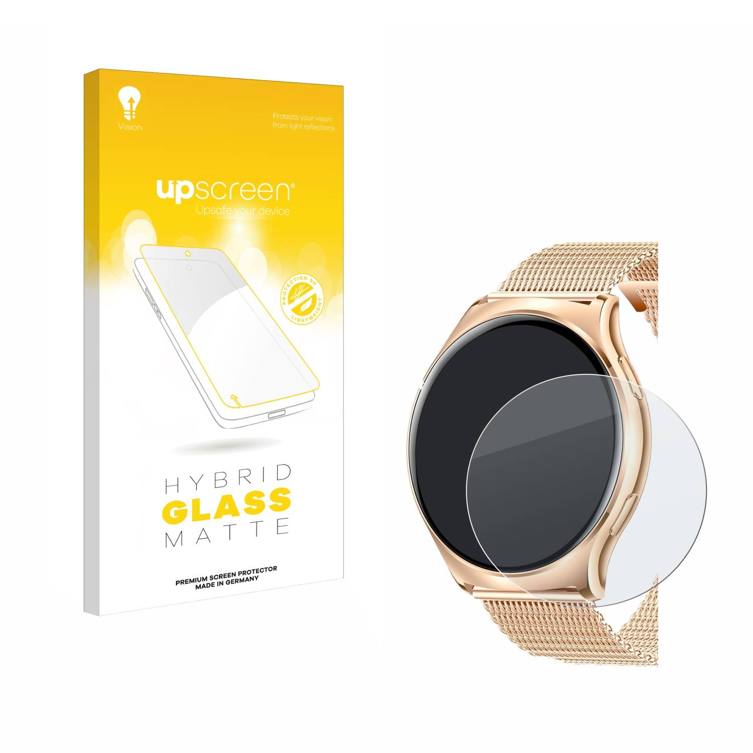 upscreen Hybrid Glas Matt Panzer-Folie für Iaret Smartwatch 1.43