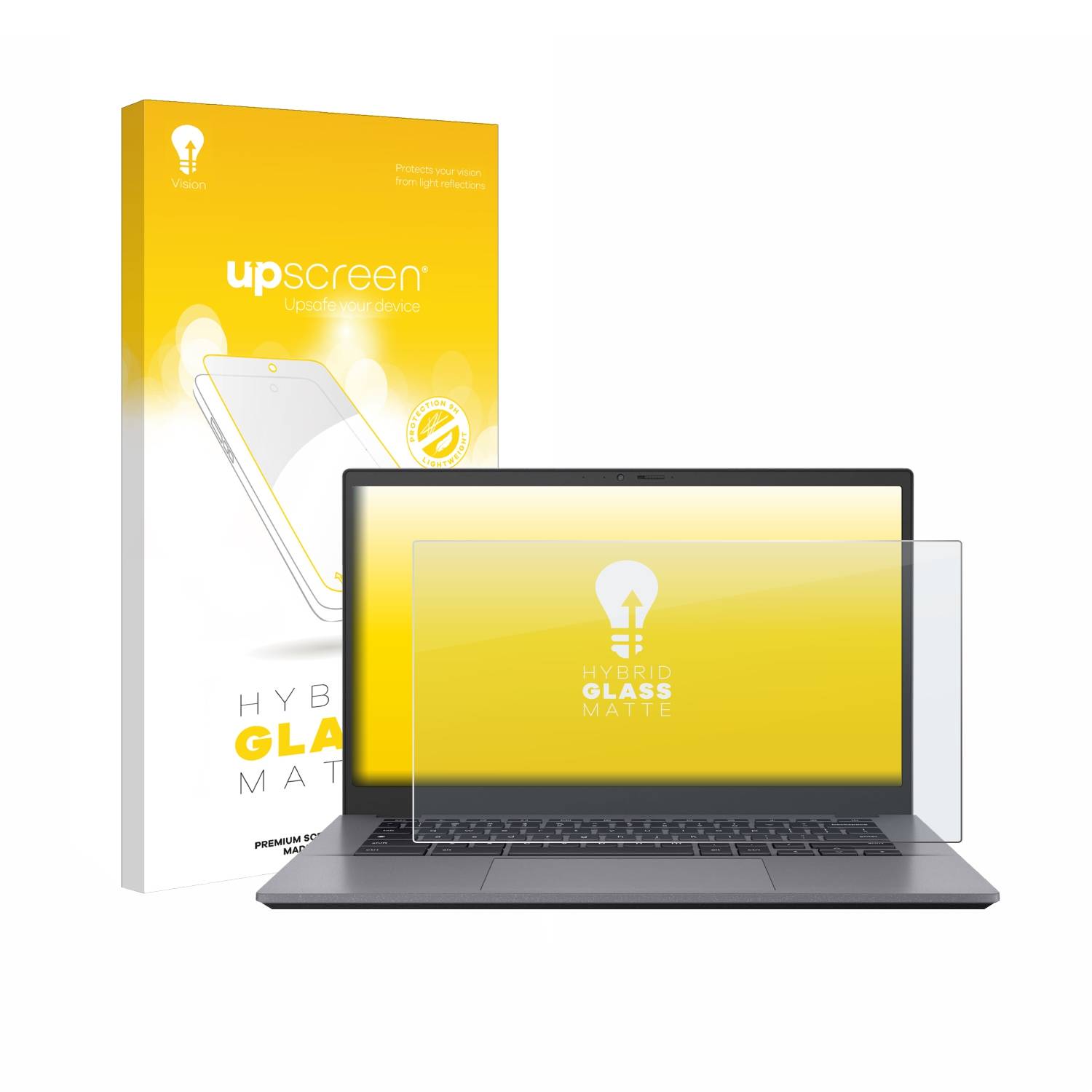 upscreen Hybrid Glas Matt Panzer-Folie für ASUS Chromebook Plus CM3401FFA
