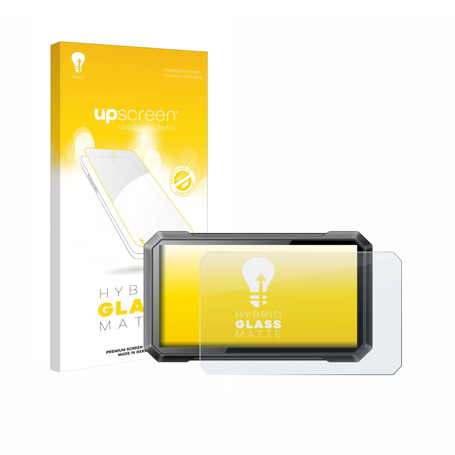 upscreen Hybrid Glas Matt Panzer-Folie für Ricoel Motorcycle CarPlay C7 II