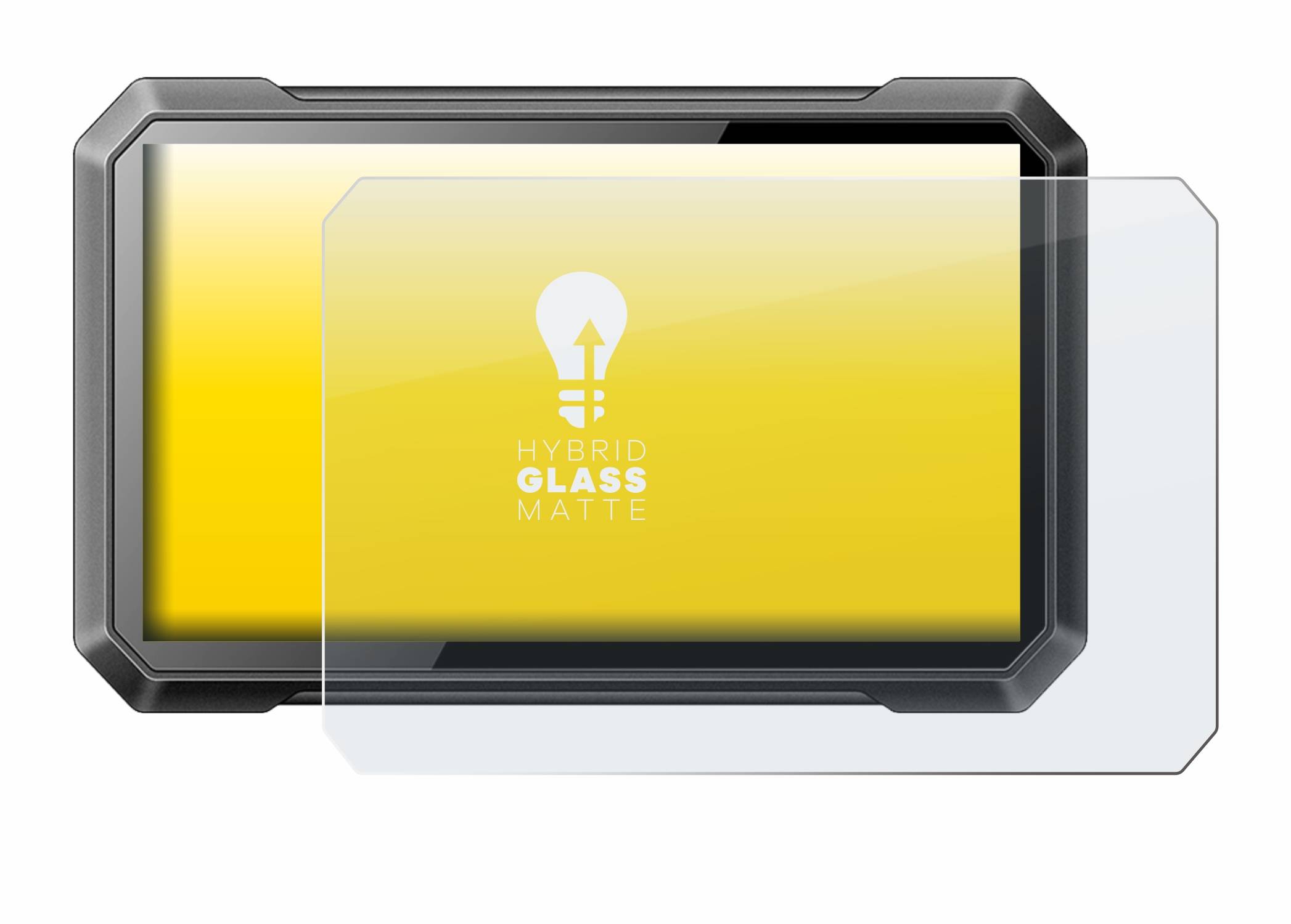 upscreen Hybrid Glas Matt Panzer-Folie für Ricoel Motorcycle CarPlay C7 II