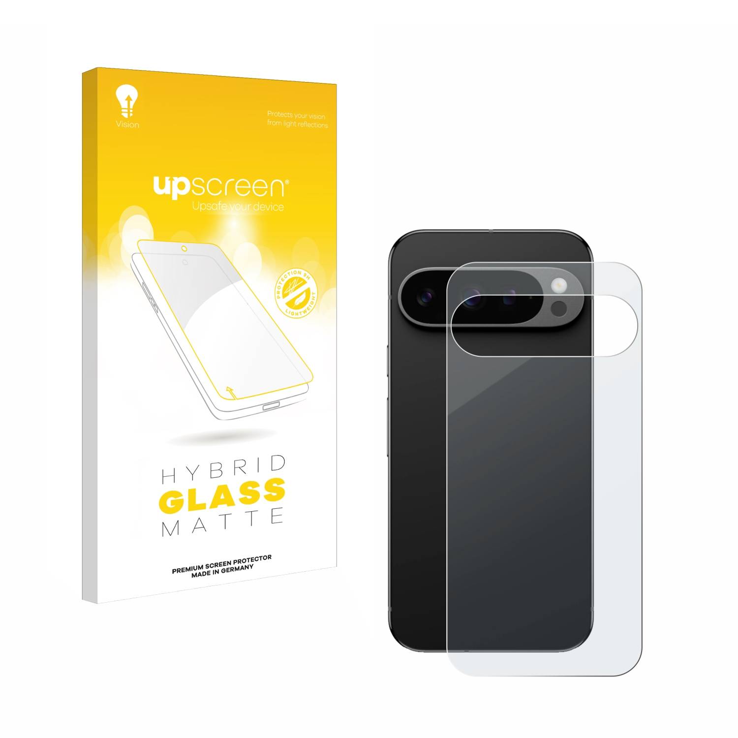 upscreen Hybrid Glas Matt Panzer-Folie für Google Pixel 9 Pro (Rückseite)