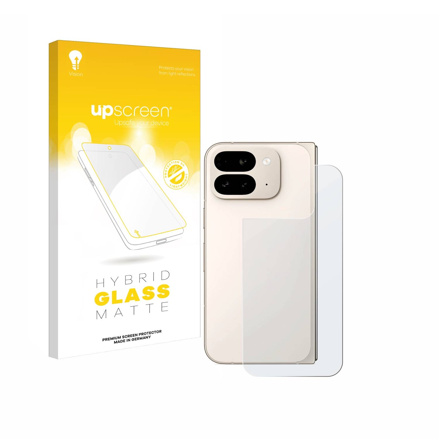 upscreen Hybrid Glas Matt Panzer-Folie für Google Pixel 9 Pro Fold (Rückseite)