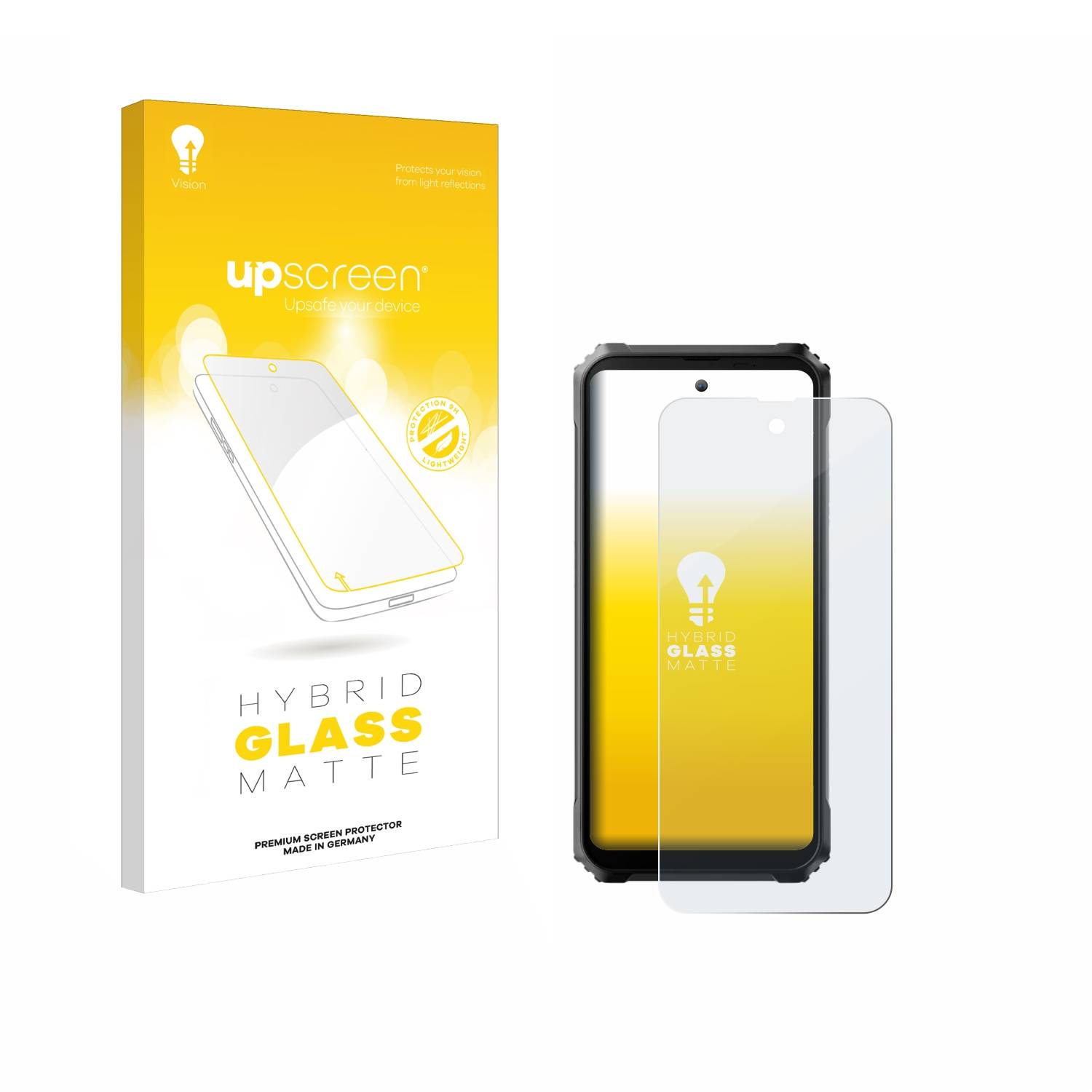 upscreen Hybrid Glas Matt Panzer-Folie für Blackview BL9000 Pro