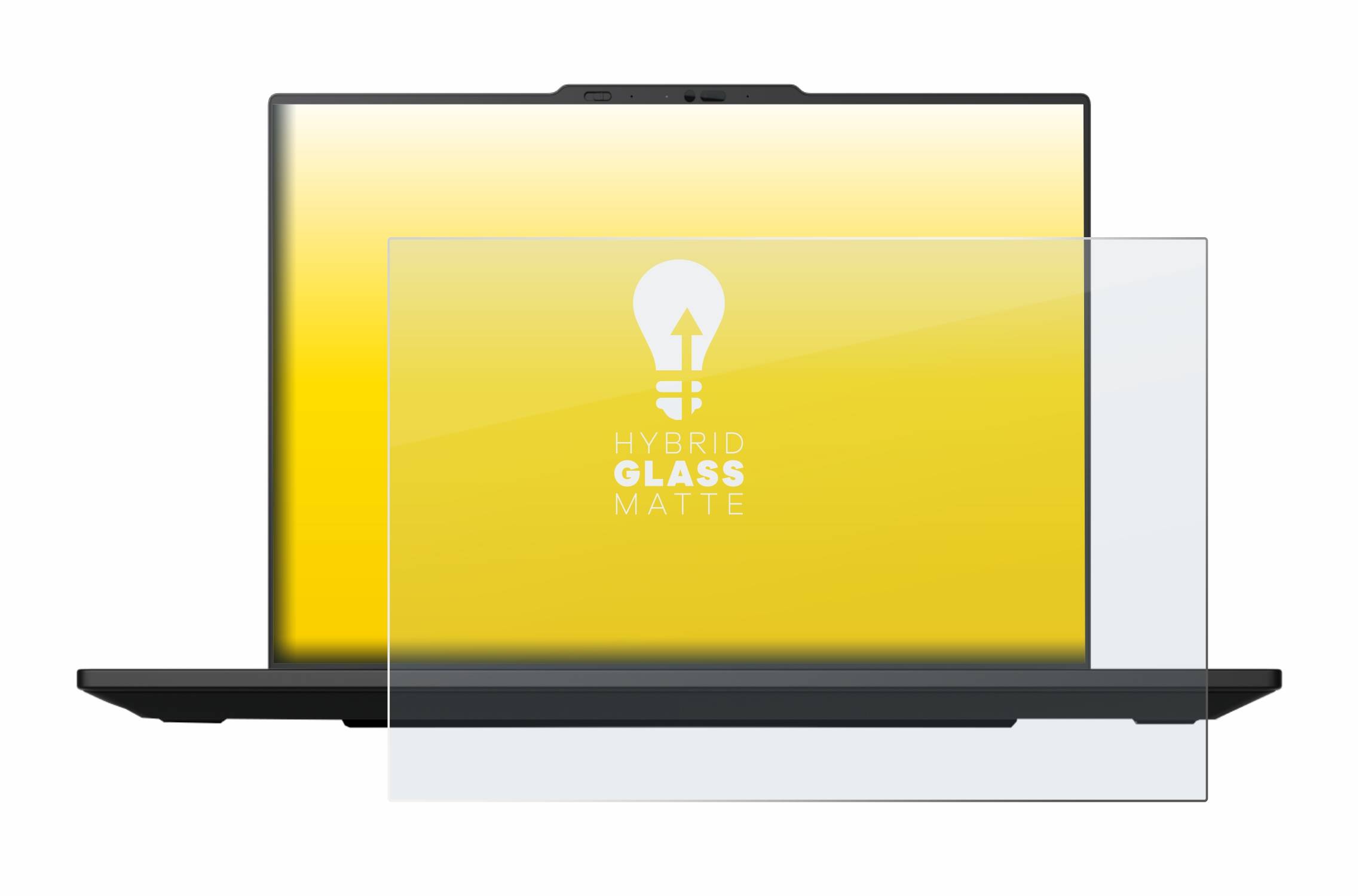upscreen Hybrid Glas Matt Panzer-Folie für Lenovo ThinkPad P1 Gen 7 16 Touch
