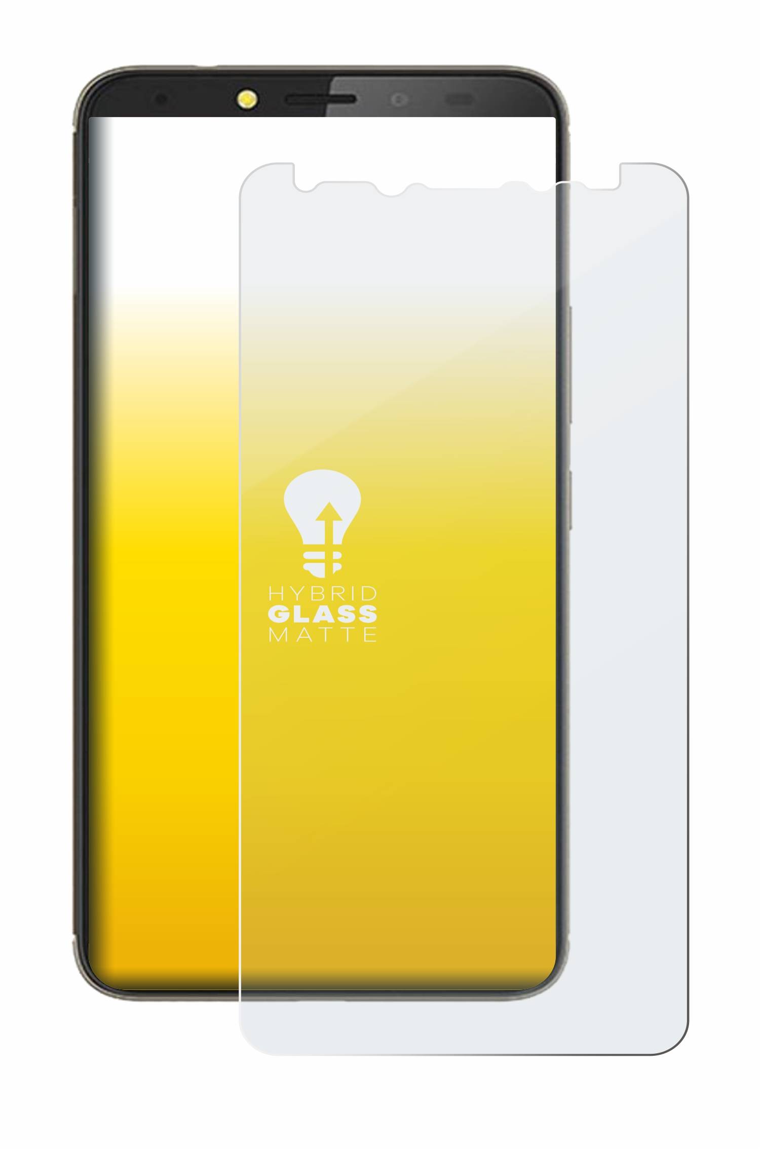 upscreen Hybrid Glas Matt Panzer-Folie für Tecno Pouvoir 2