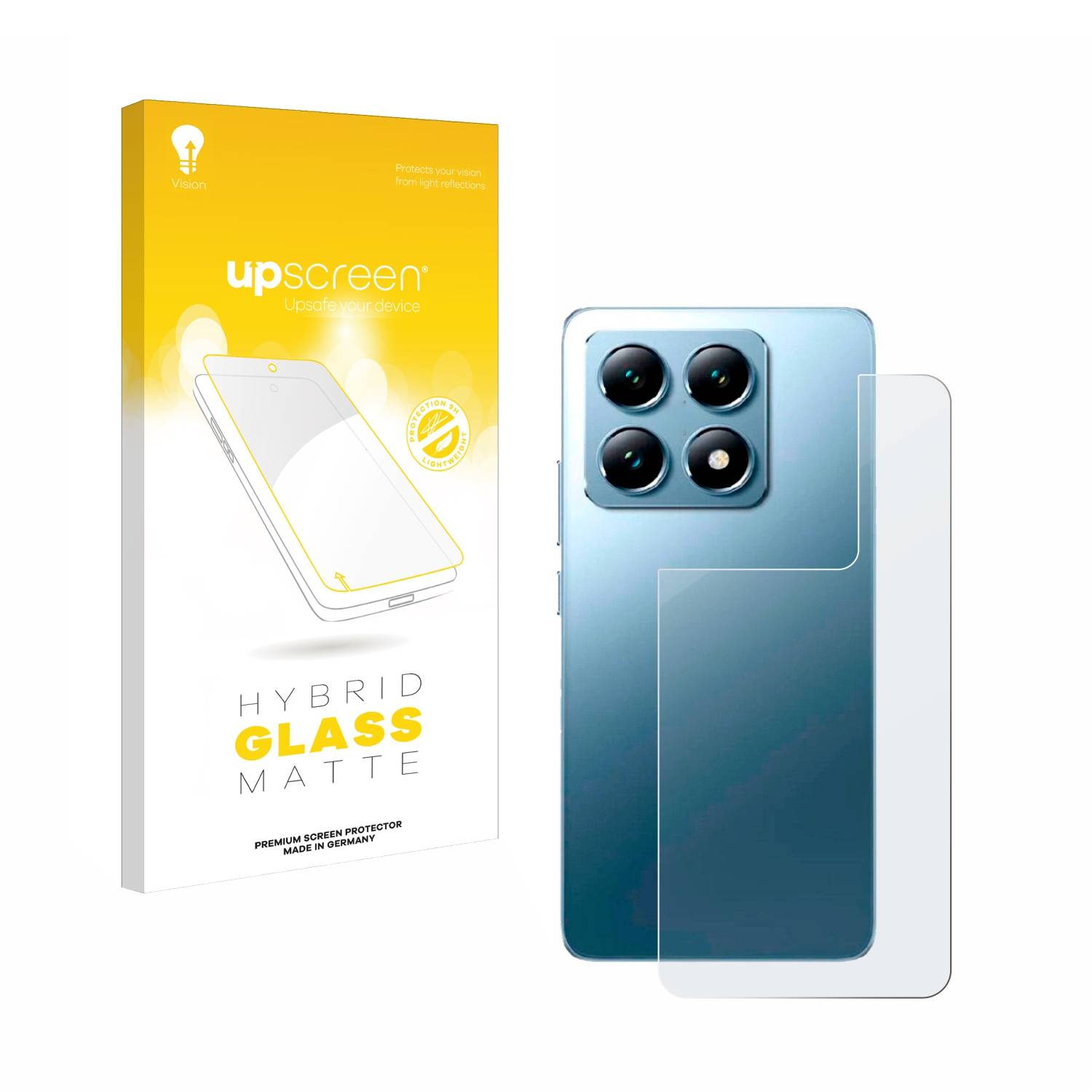 upscreen Hybrid Glas Matt Panzer-Folie für Xiaomi 14T Pro (Rückseite)