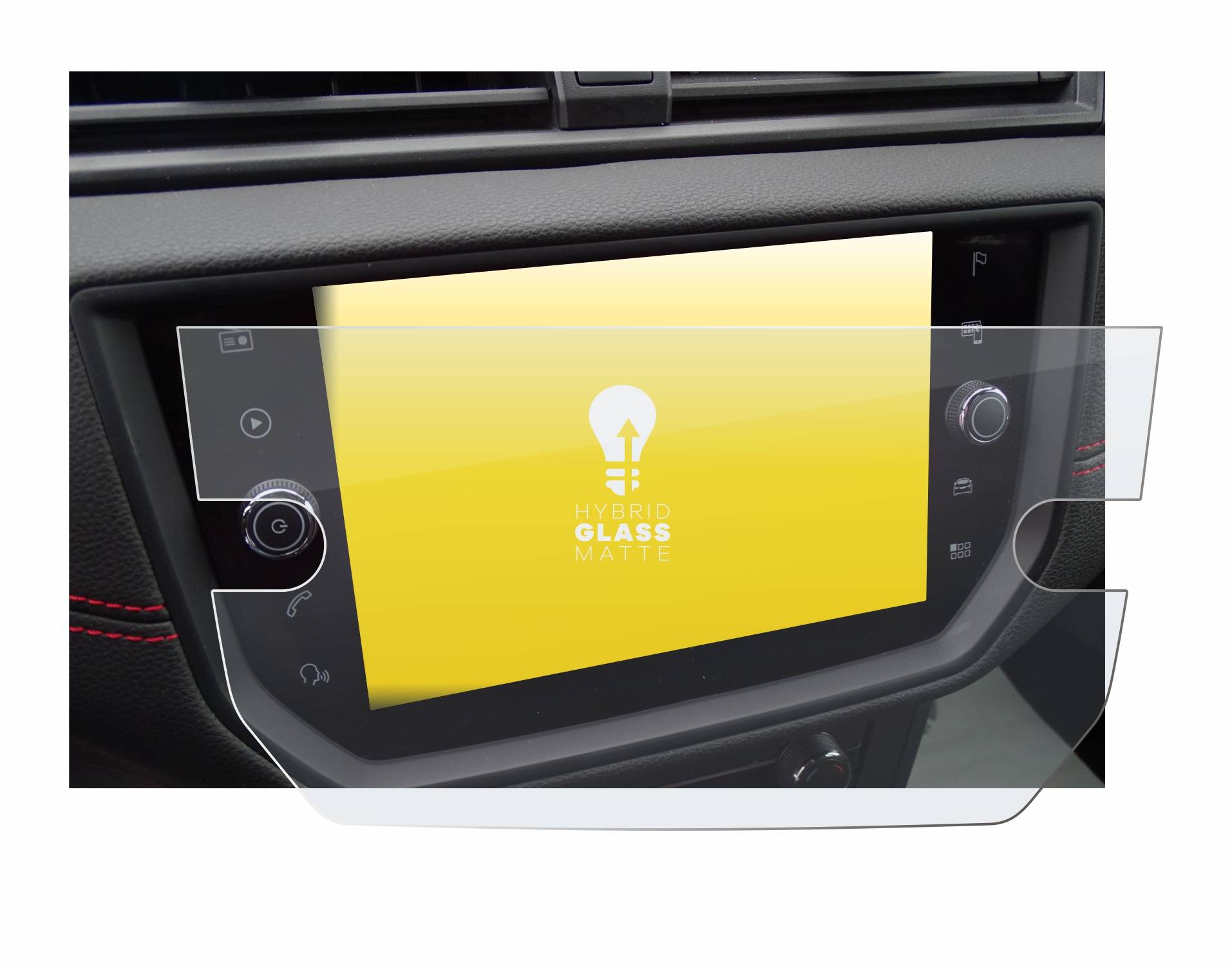 upscreen Hybrid Glas Matt Panzer-Folie für Seat Arona FR Stereo BJ 2019