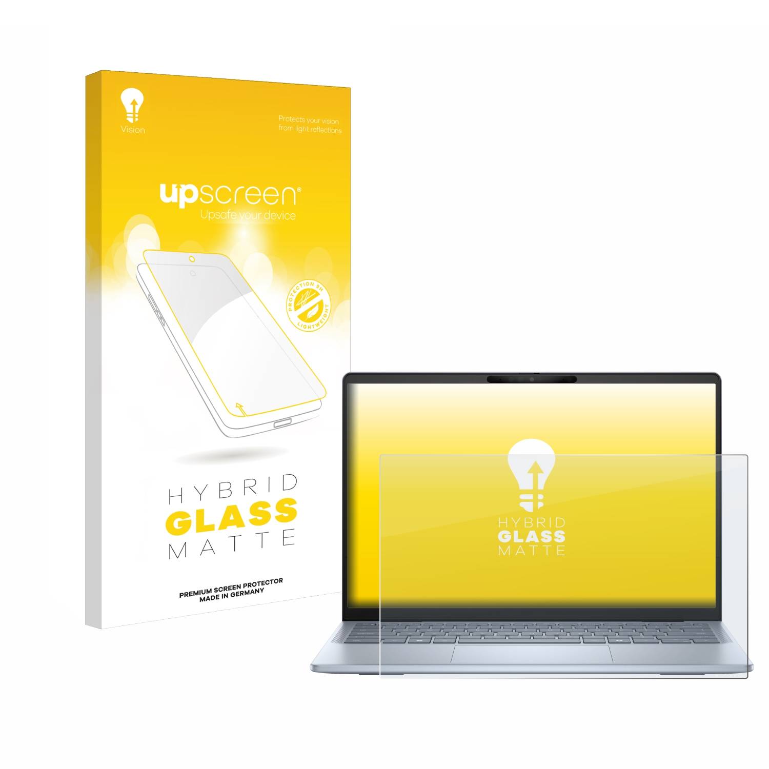 upscreen Hybrid Glas Matt Panzer-Folie für Dell Inspiron 14 Plus 7441 Laptop