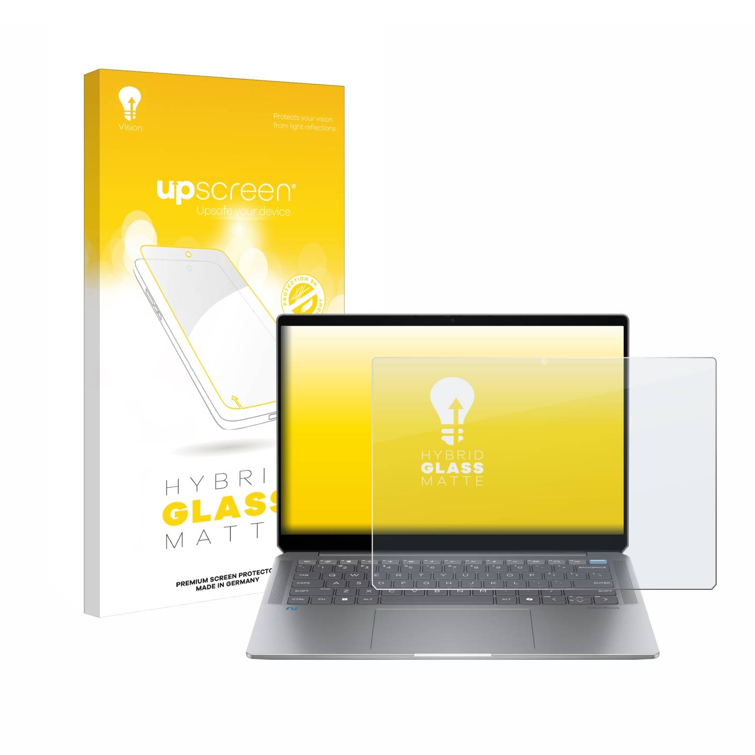 upscreen Hybrid Glas Matt Panzer-Folie für HP OmniBook Ultra Laptop 14-fd