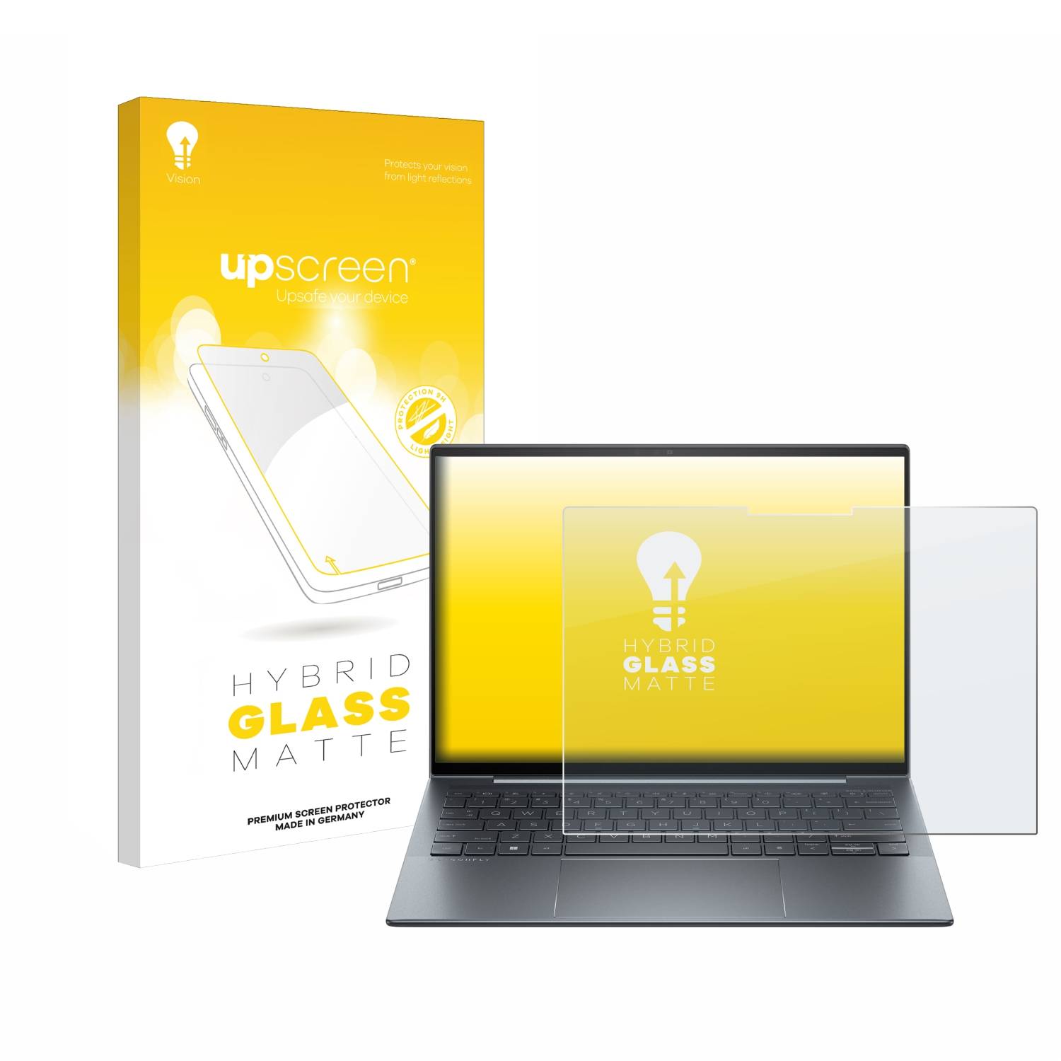 upscreen Hybrid Glas Matt Panzer-Folie für HP Dragonfly 13.5 G4 Touch