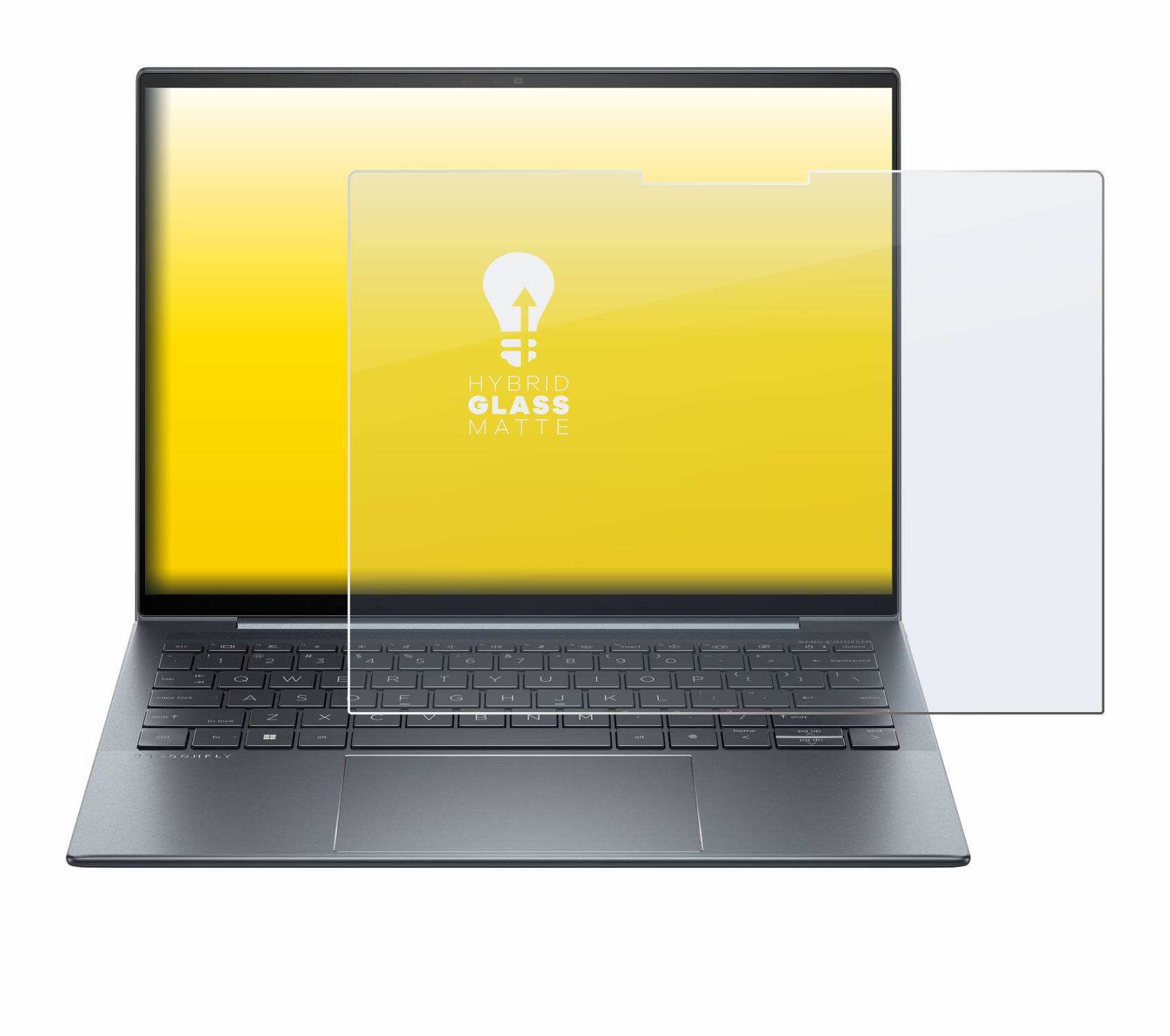 upscreen Hybrid Glas Matt Panzer-Folie für HP Dragonfly 13.5 G4 Touch