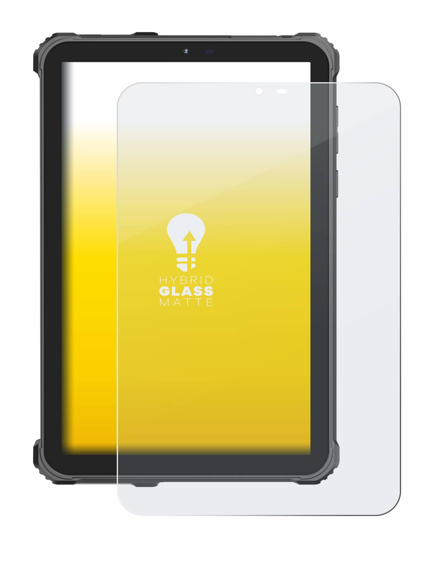 upscreen Hybrid Glas Matt Panzer-Folie für Oukitel RT3 Pro