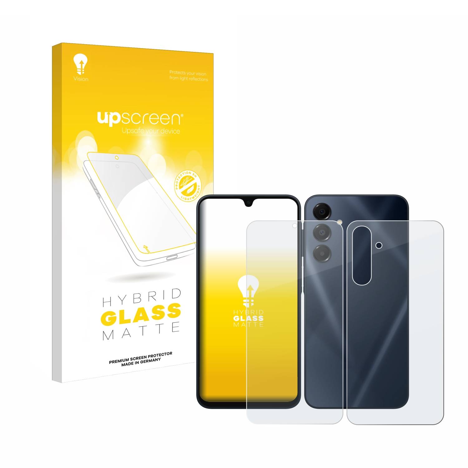 upscreen Hybrid Glas Matt Panzer-Folie für Samsung Galaxy A16 5G (Display+Rückseite)