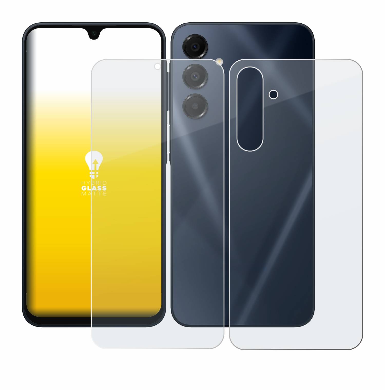 upscreen Hybrid Glas Matt Panzer-Folie für Samsung Galaxy A16 5G (Display+Rückseite)