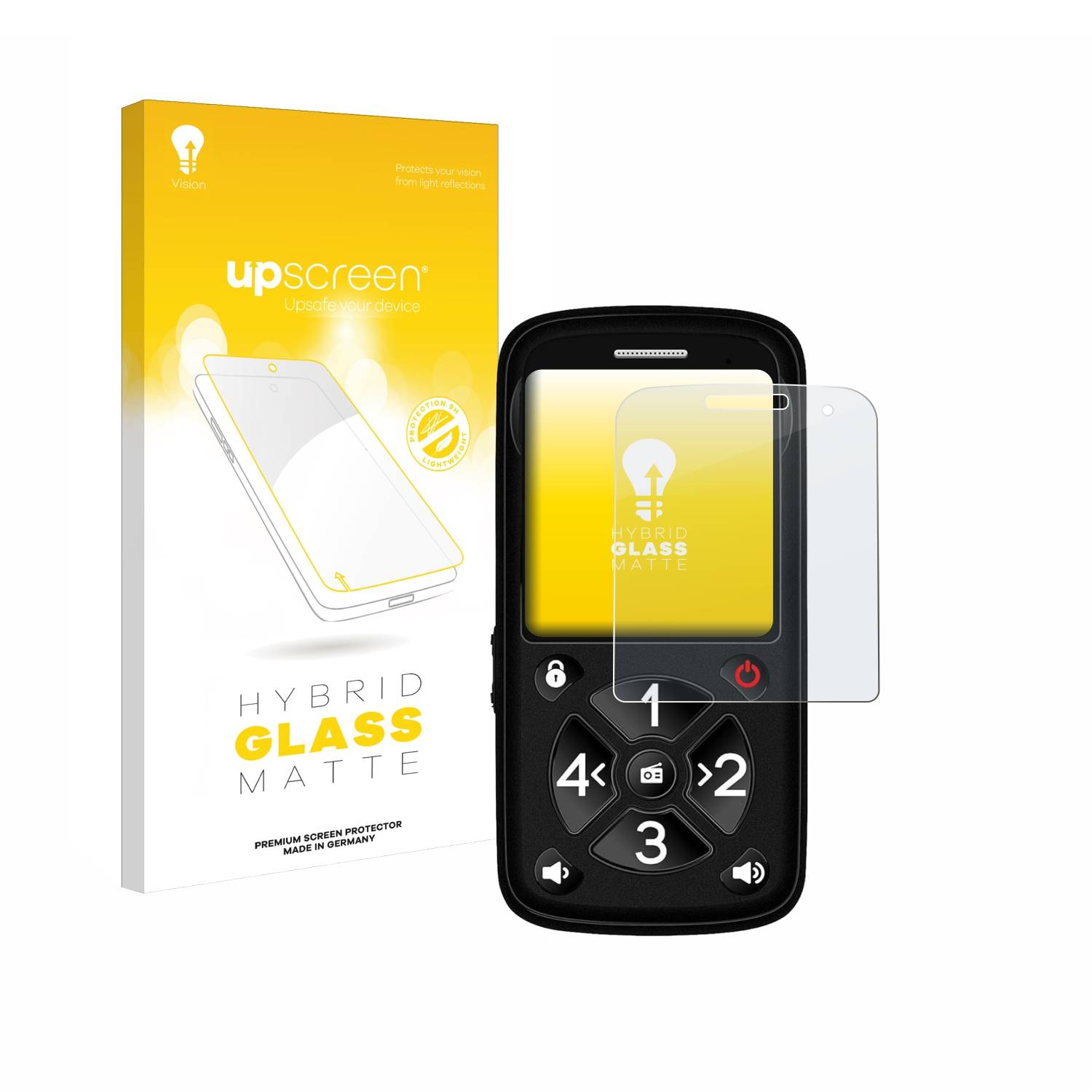 upscreen Hybrid Glas Matt Panzer-Folie für Simvalley Mobile