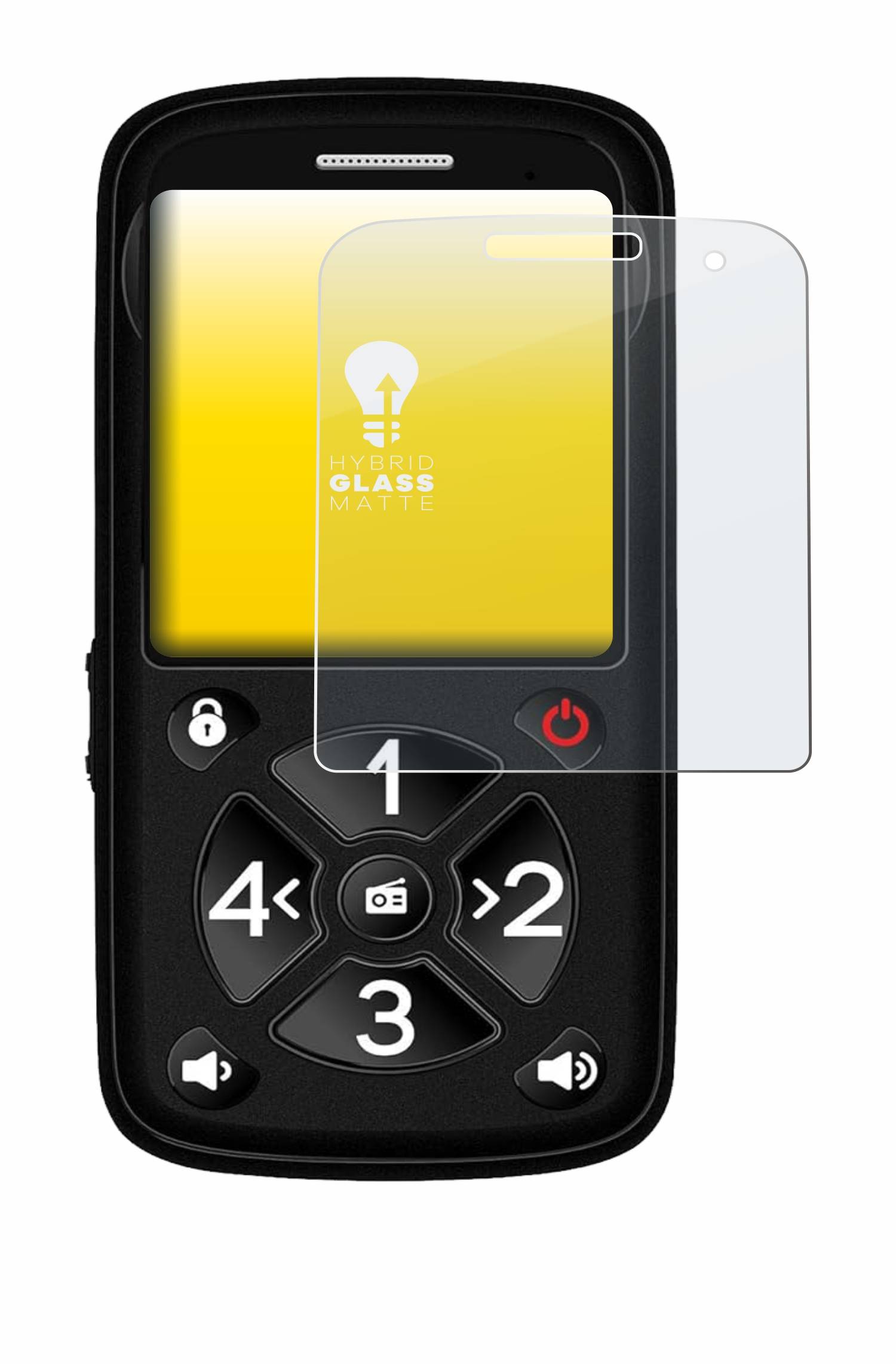upscreen Hybrid Glas Matt Panzer-Folie für Simvalley Mobile