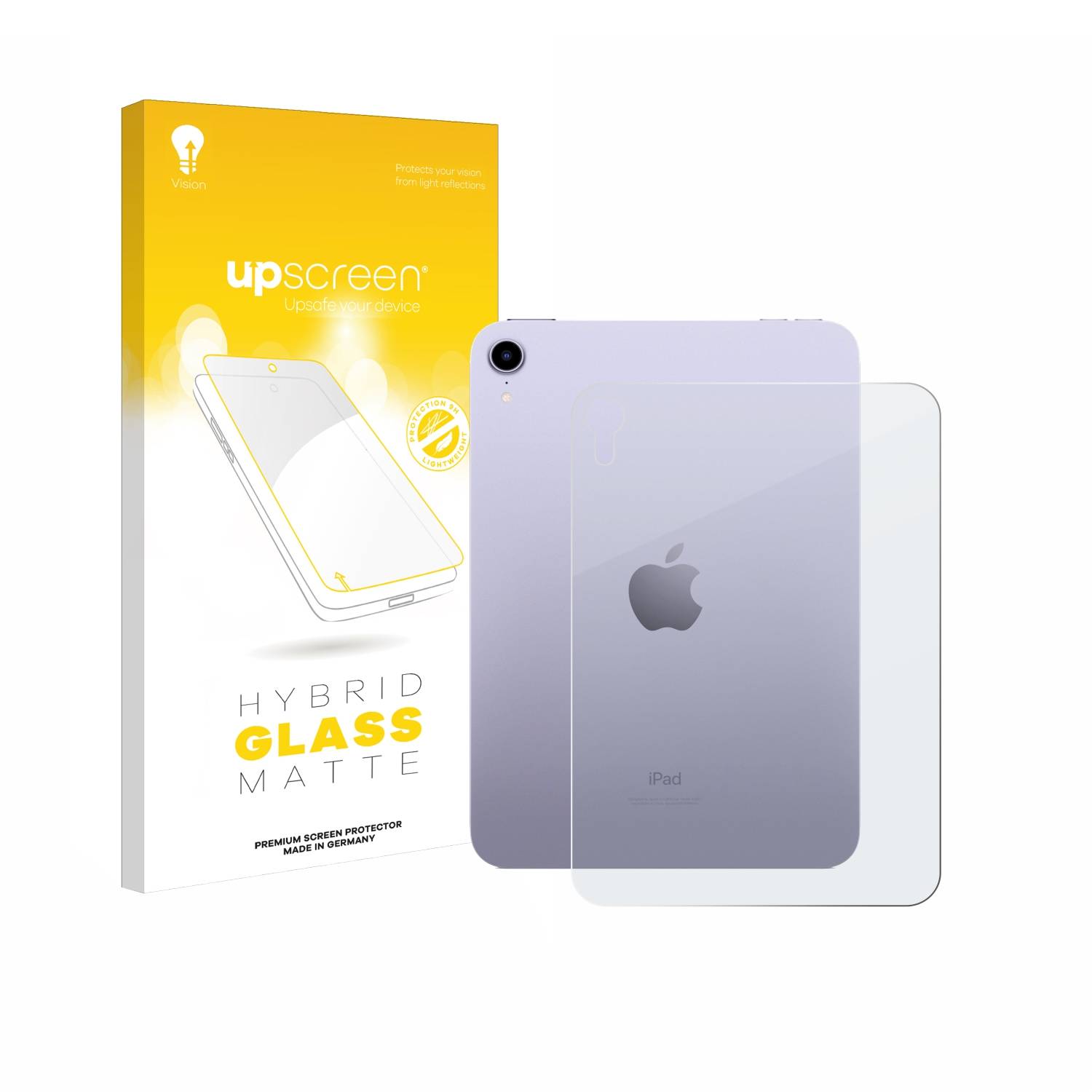 upscreen Hybrid Glas Matt Panzer-Folie für Apple iPad Mini 7 WiFi 2024 (Rückseite)