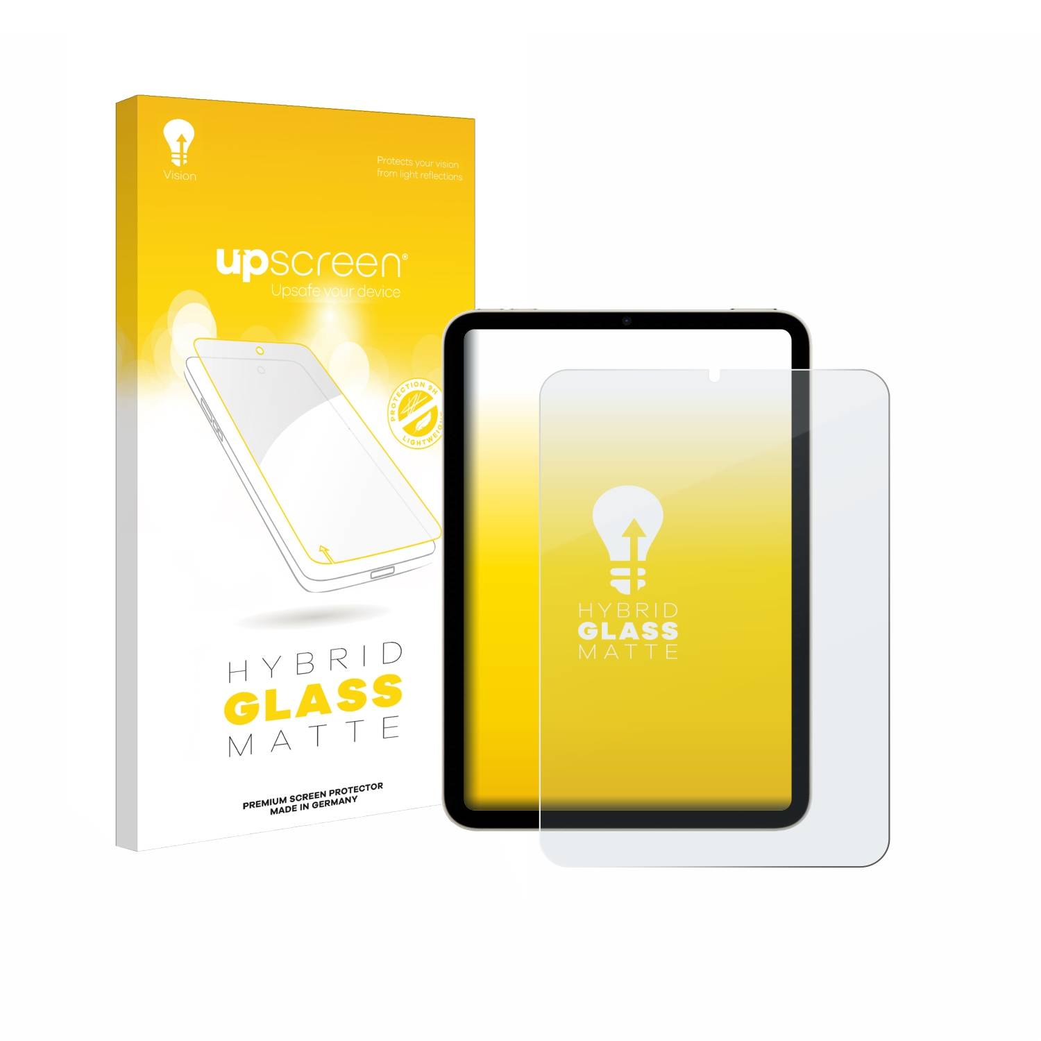 upscreen Hybrid Glas Matt Panzer-Folie für Apple iPad Mini 7 WiFi Cellular 2024