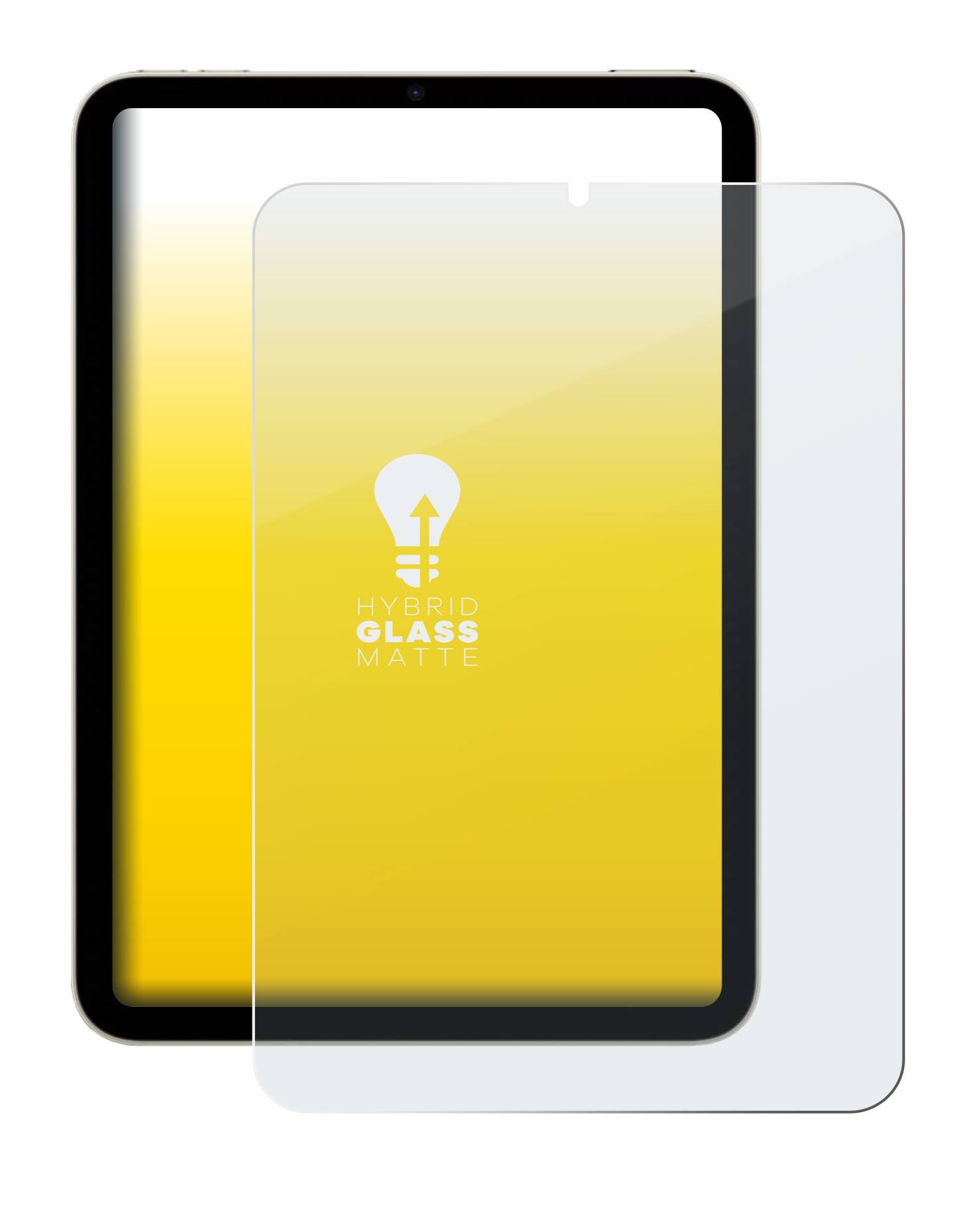 upscreen Hybrid Glas Matt Panzer-Folie für Apple iPad Mini 7 WiFi Cellular 2024