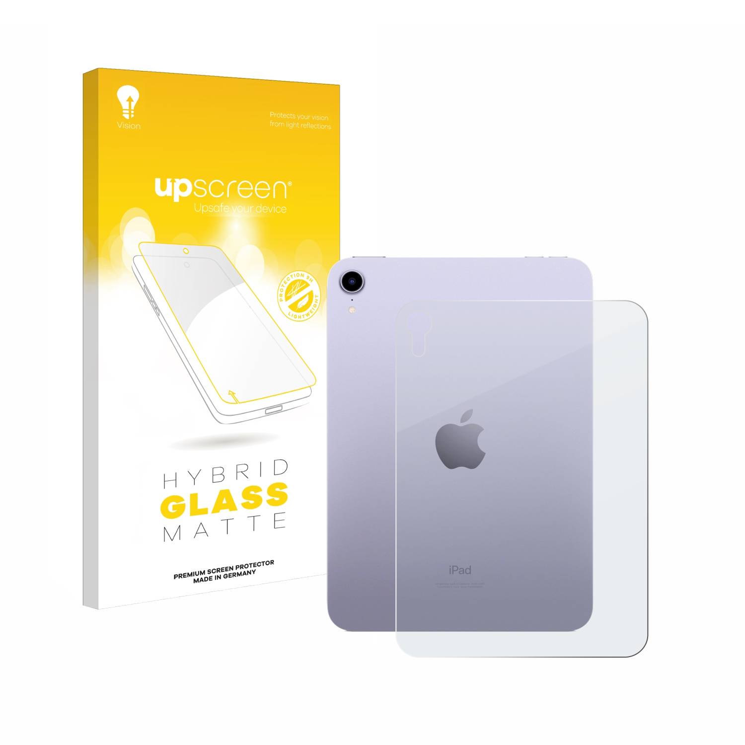 upscreen Hybrid Glas Matt Panzer-Folie für Apple iPad Mini 7 WiFi Cellular 2024 (Rückseite)