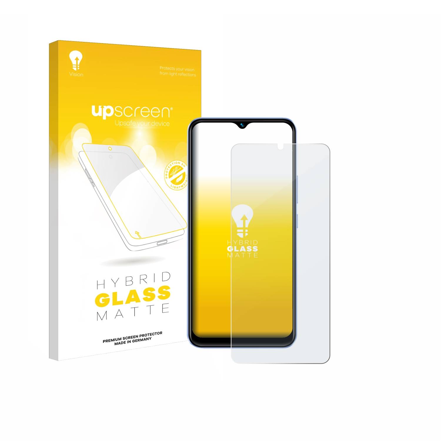 upscreen Hybrid Glas Matt Panzer-Folie für Vivo Y03
