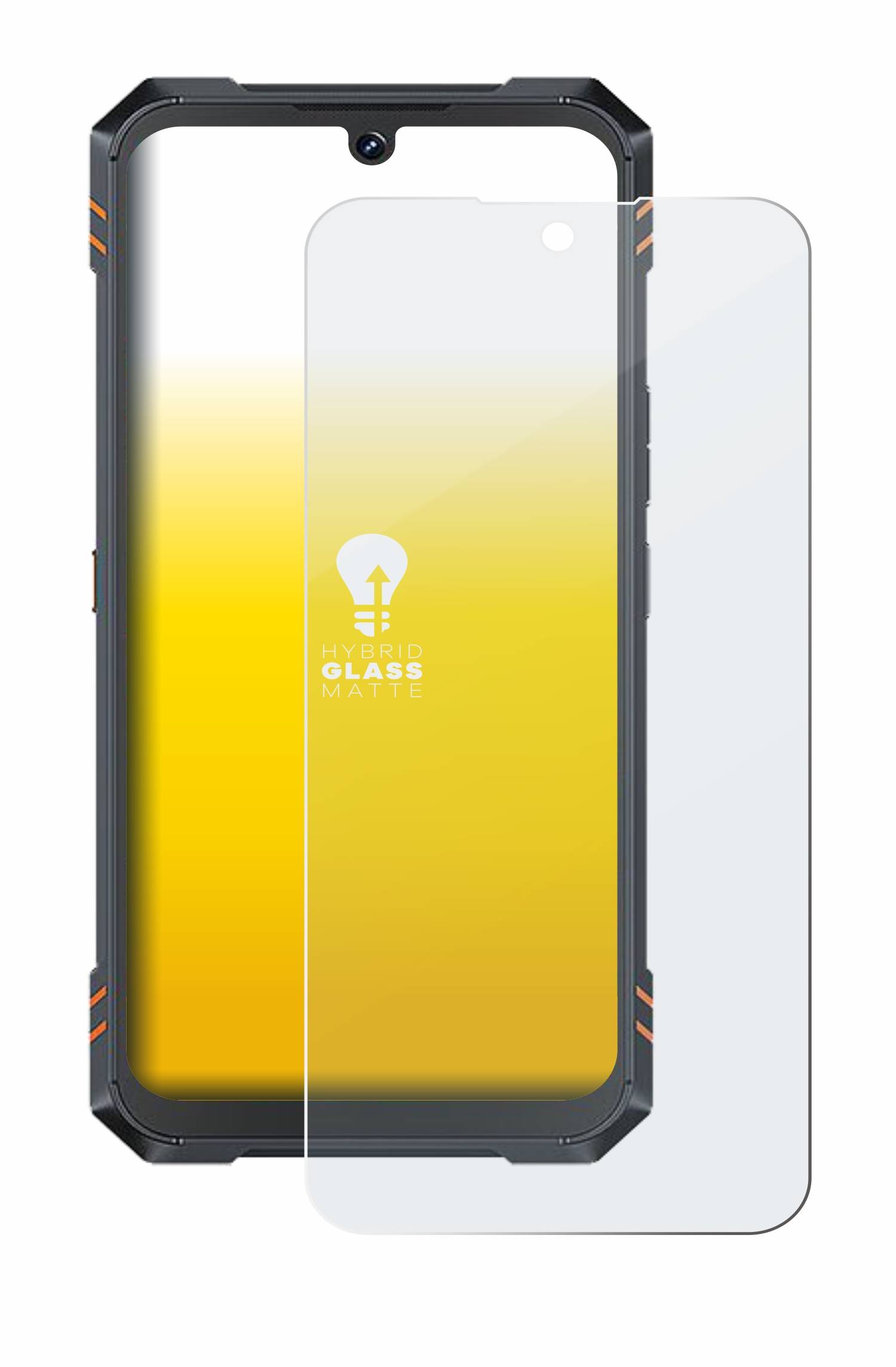 upscreen Hybrid Glas Matt Panzer-Folie für Cubot KingKong Star 2