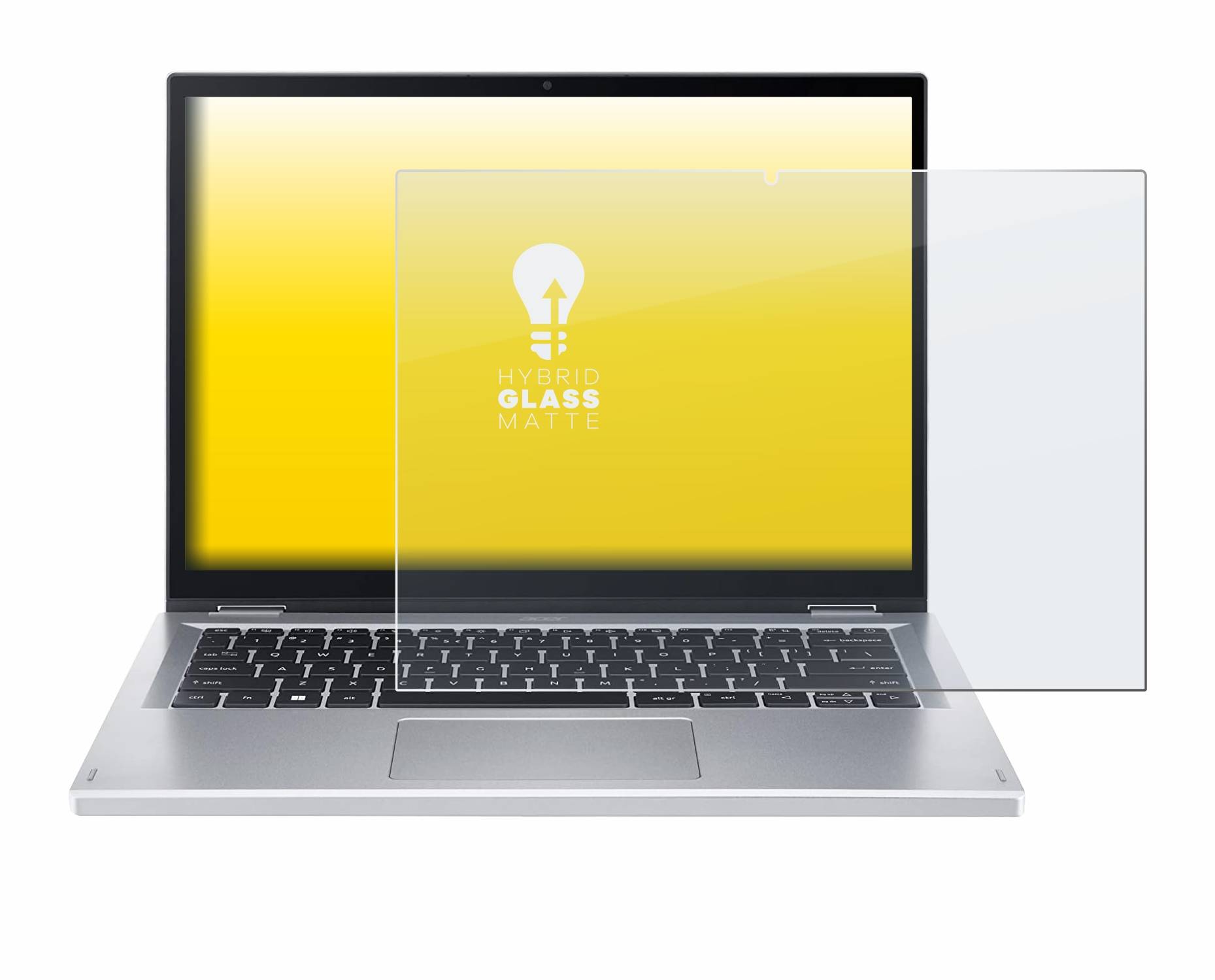 upscreen Hybrid Glas Matt Panzer-Folie für Acer Aspire 3 Spin A3SP14