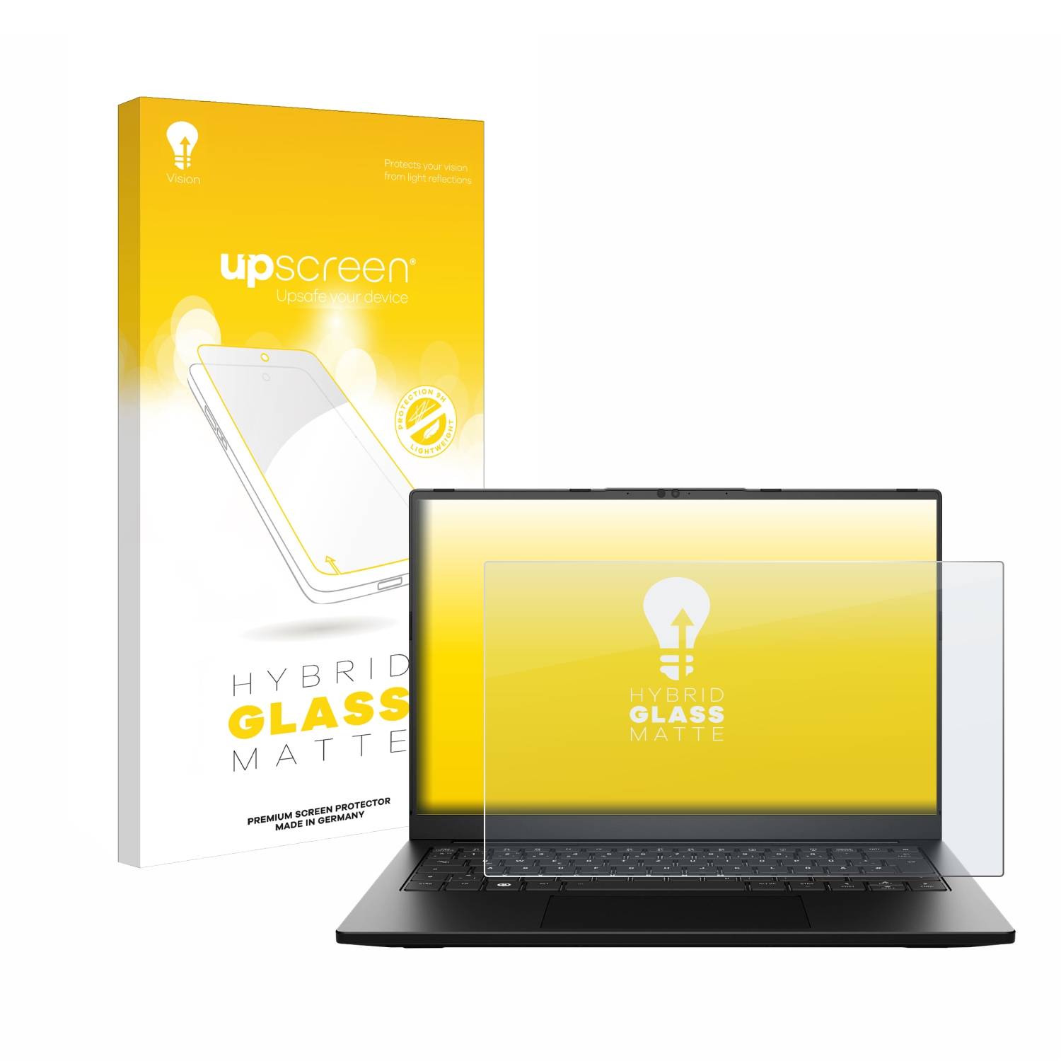 upscreen Hybrid Glas Matt Panzer-Folie für Tuxedo Pulse 14 Gen 3