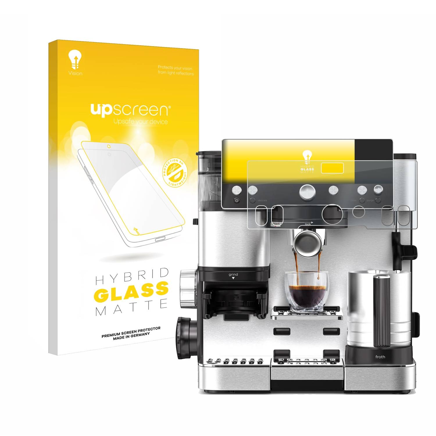 upscreen Hybrid Glas Matt Panzer-Folie für Ninja Luxe Cafe Essential