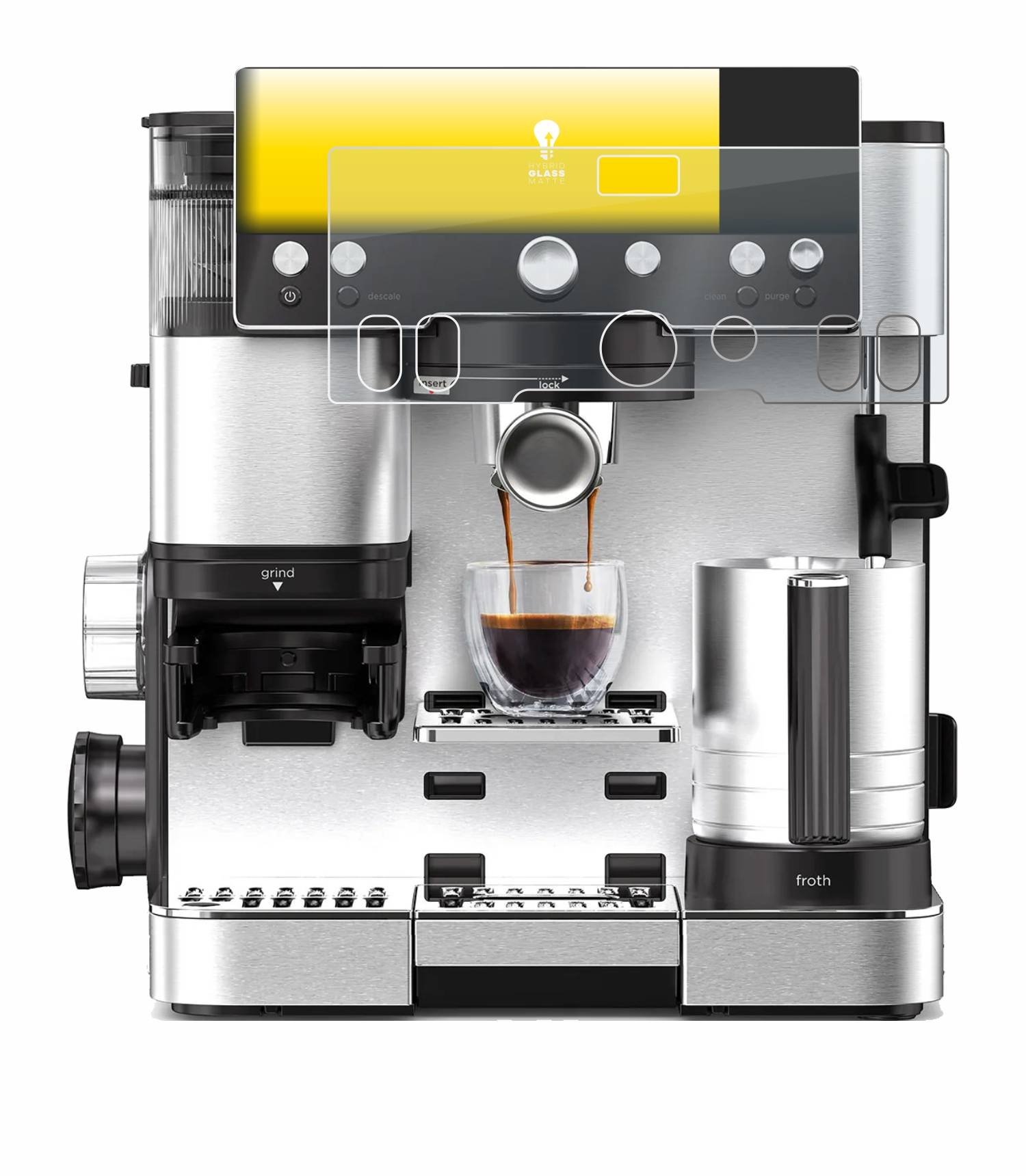upscreen Hybrid Glas Matt Panzer-Folie für Ninja Luxe Cafe Essential