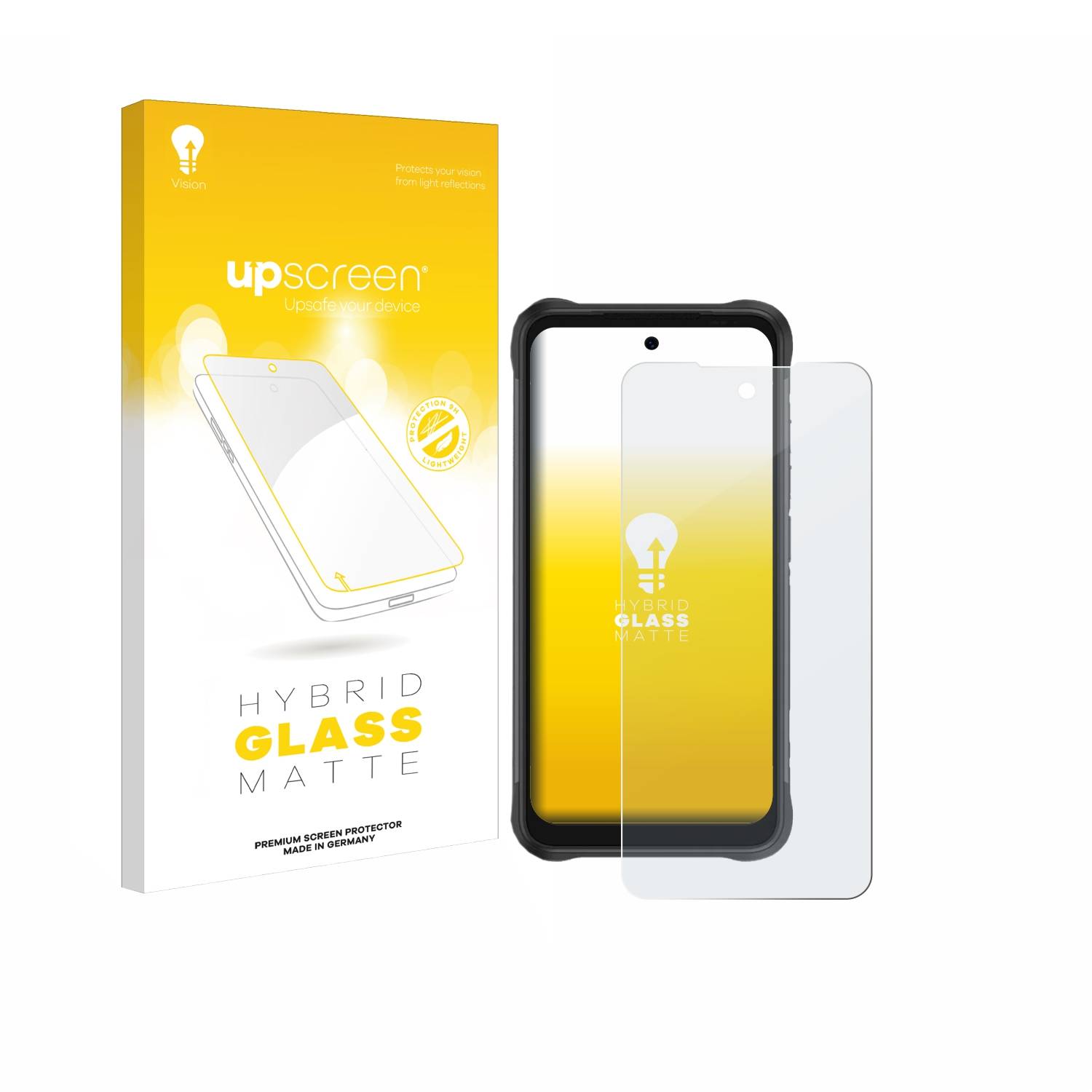 upscreen Hybrid Glas Matt Panzer-Folie für Umidigi Bison GT2 Pro 4G