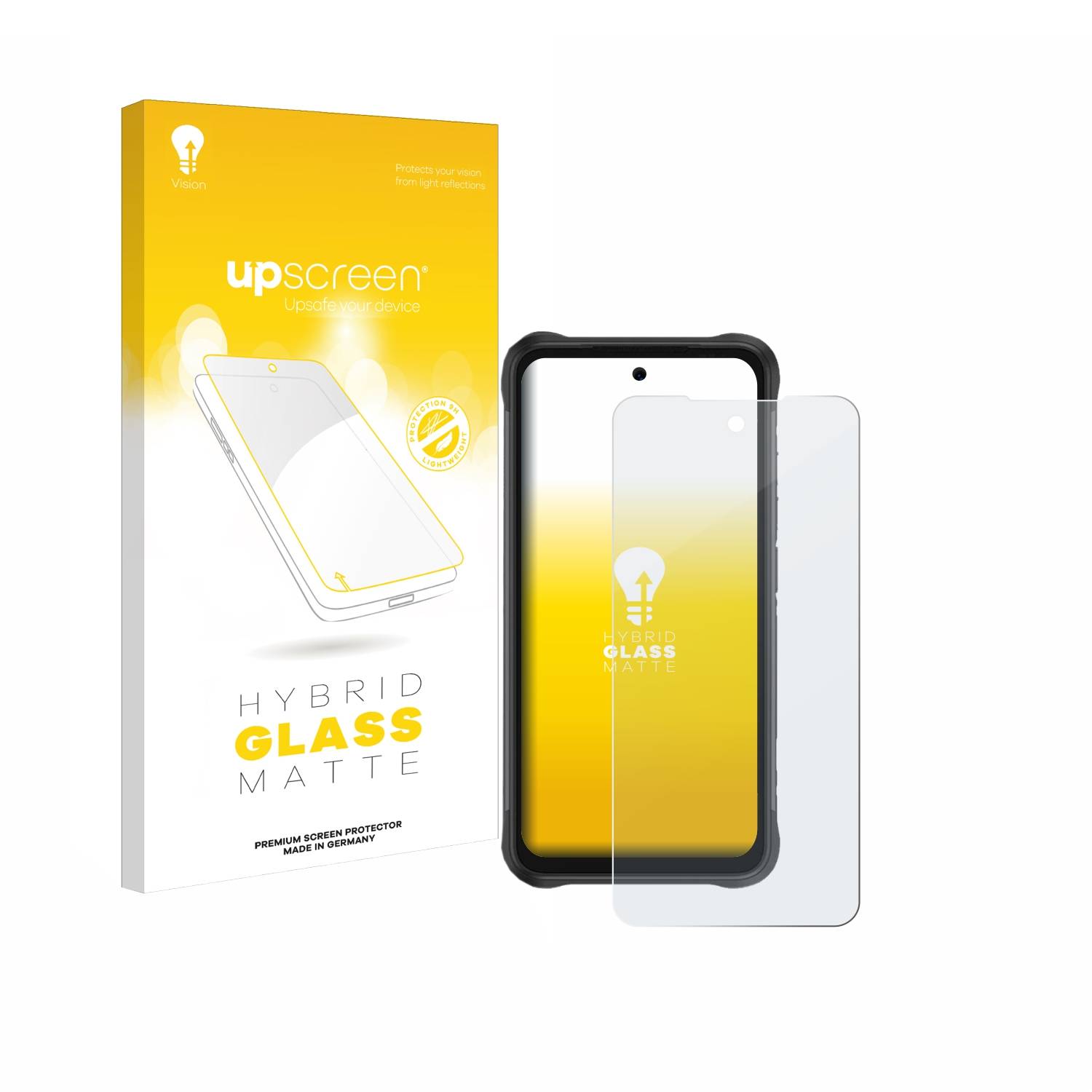 upscreen Hybrid Glas Matt Panzer-Folie für Umidigi Bison GT2 4G