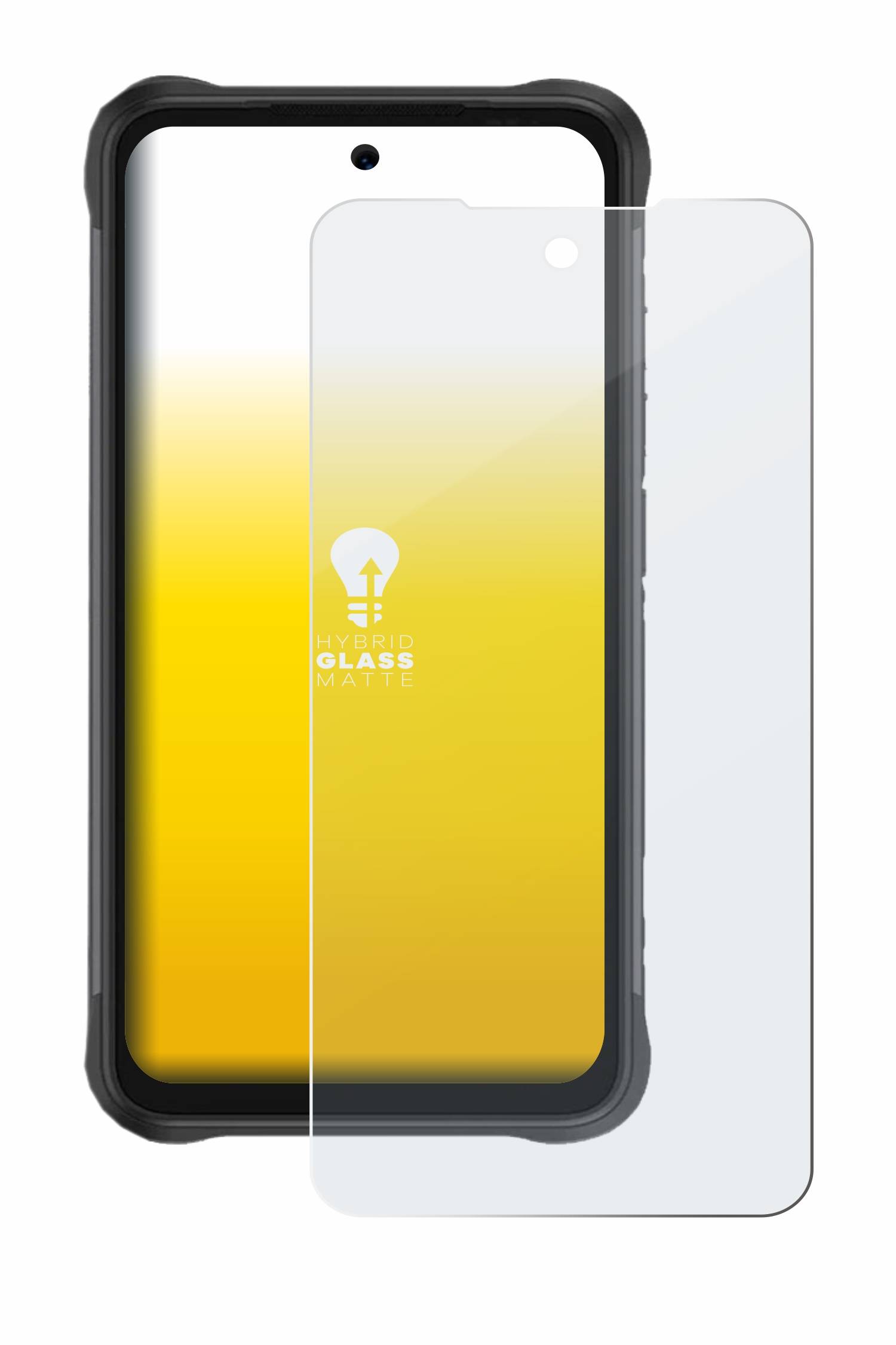 upscreen Hybrid Glas Matt Panzer-Folie für Umidigi Bison GT2 4G