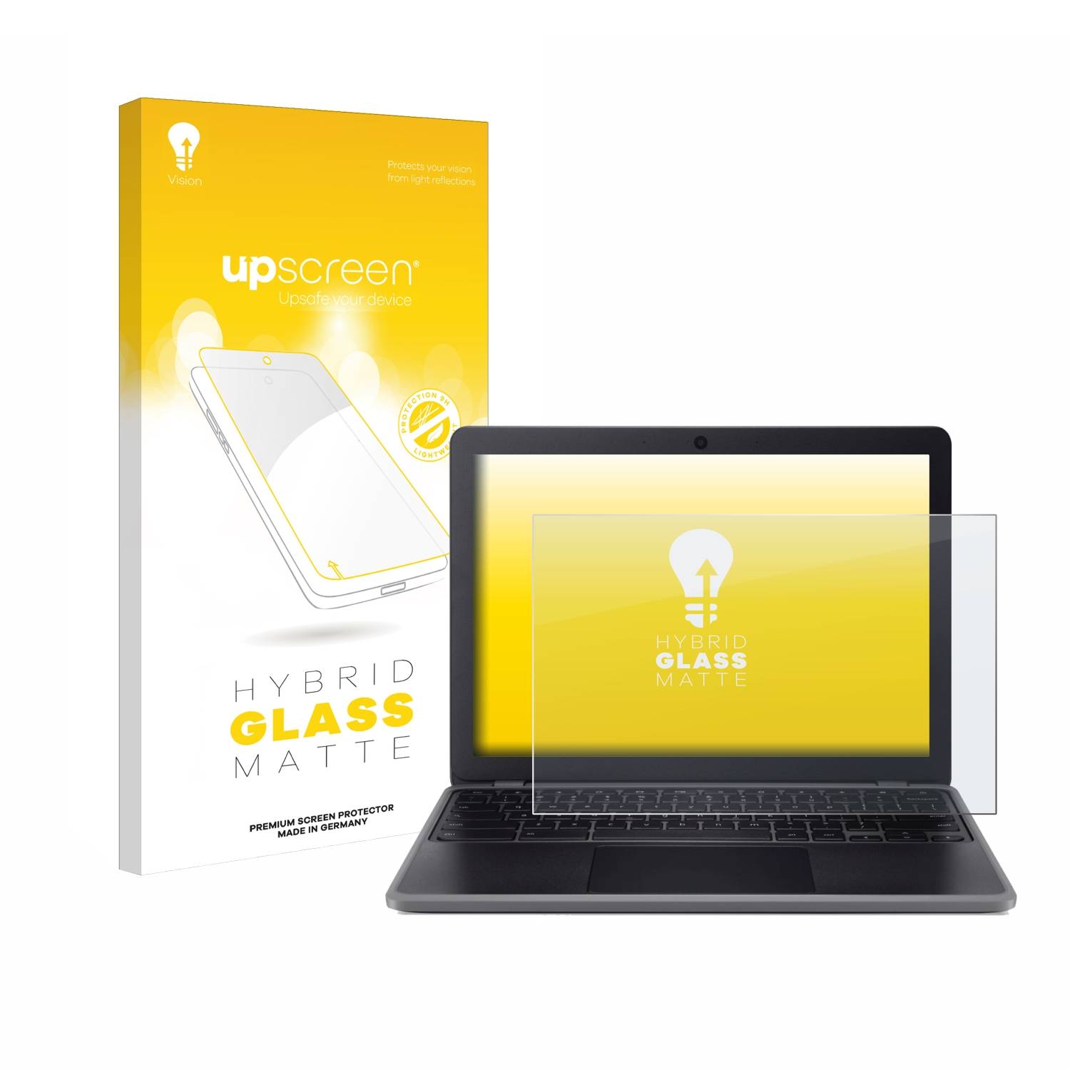 upscreen Hybrid Glas Matt Panzer-Folie für Acer Chromebook 512 (C852/C852T)
