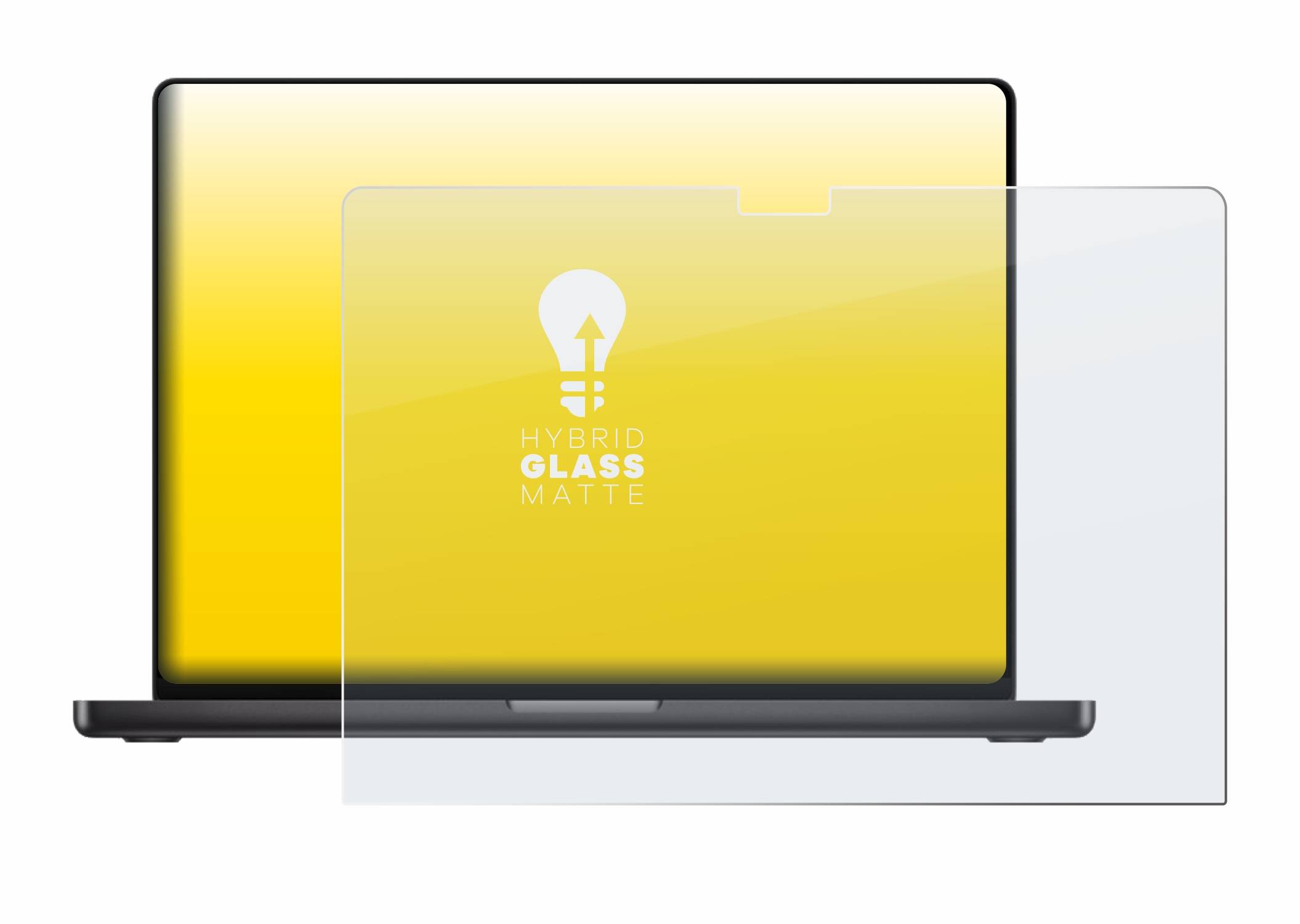 upscreen Hybrid Glas Matt Panzer-Folie für Apple MacBook Pro 16 2024 M4