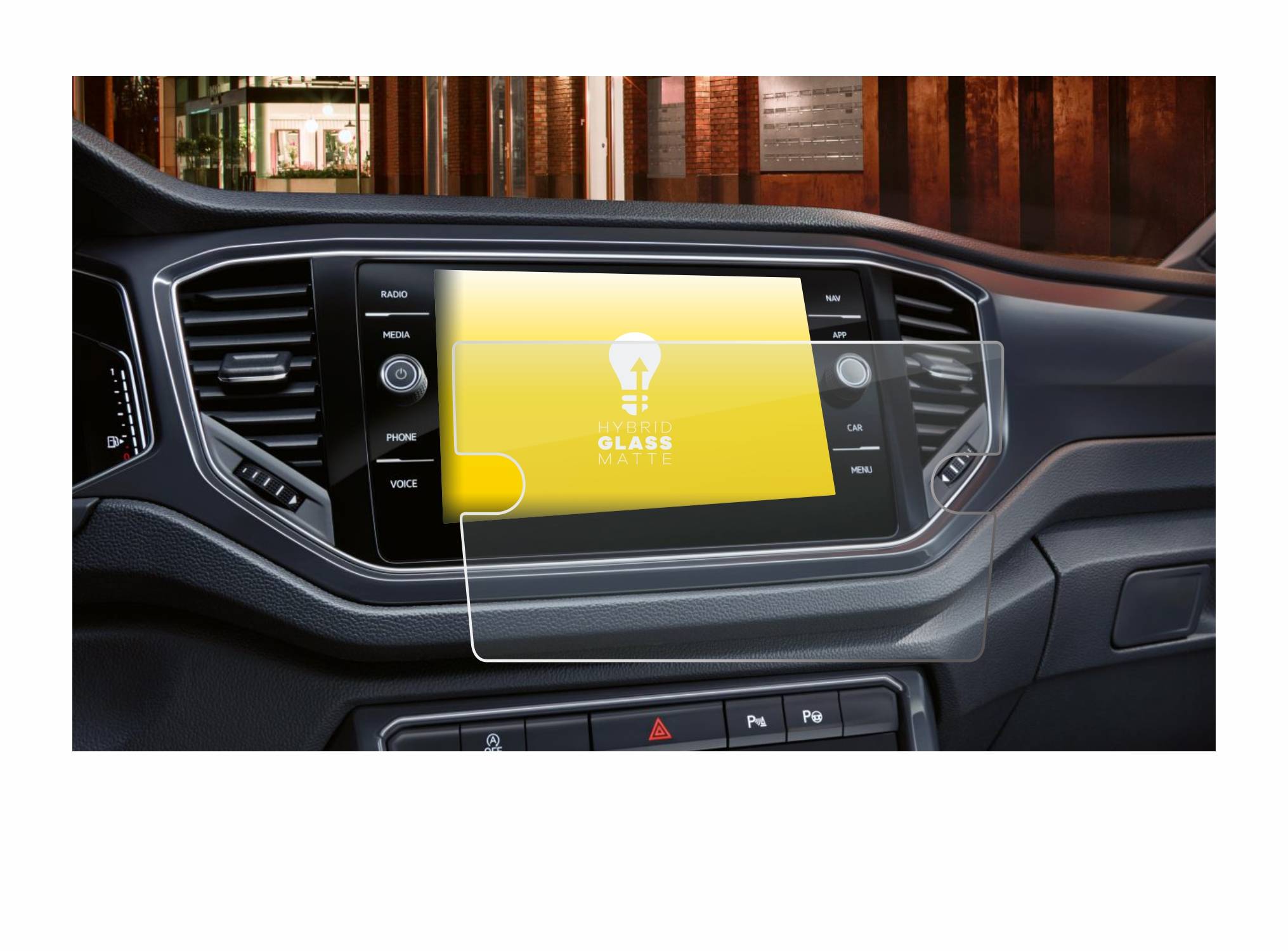 upscreen Hybrid Glas Matt Panzer-Folie für Volkswagen Touran 2.0 Discover Media 8 2019