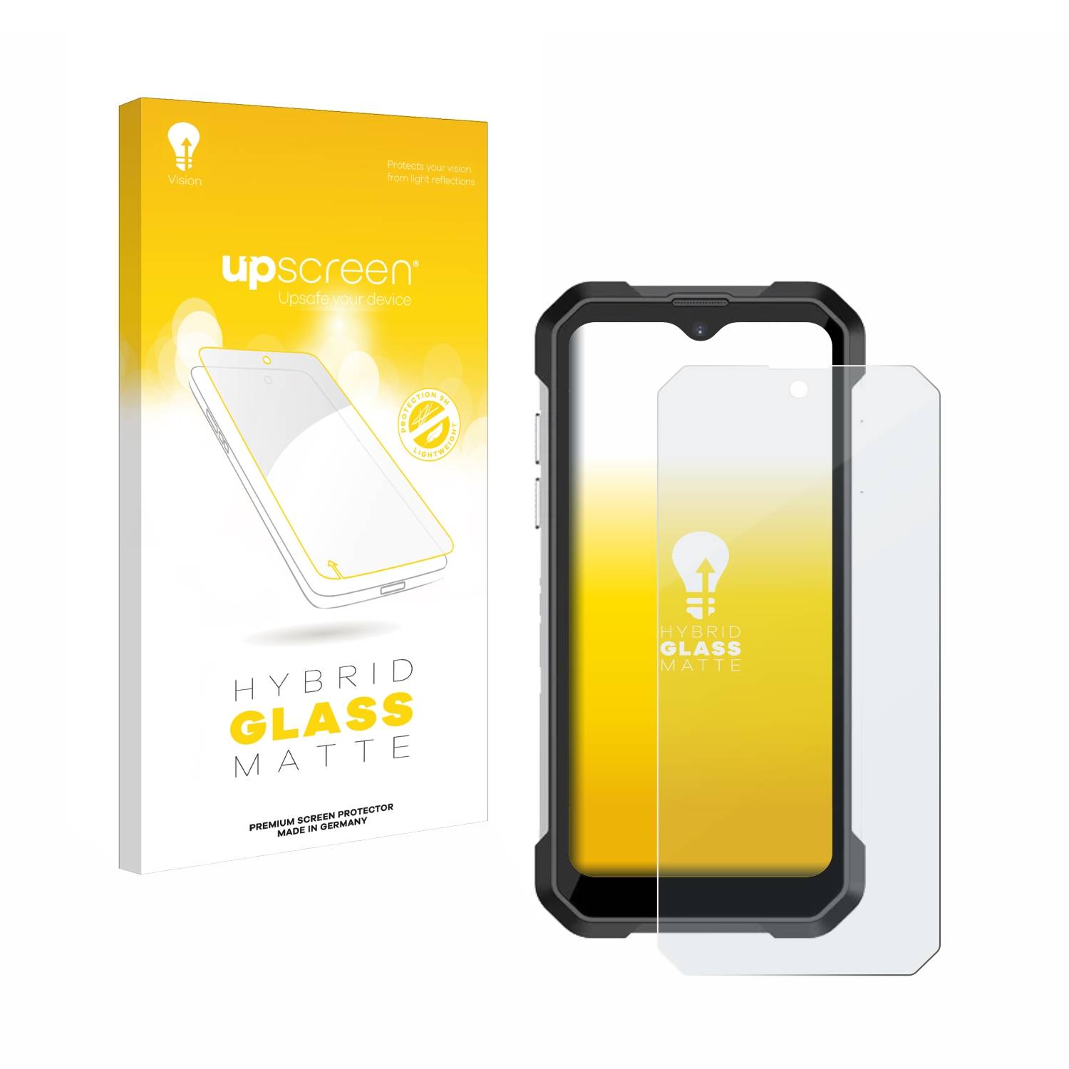 upscreen Hybrid Glas Matt Panzer-Folie für Unihertz Tank Mini