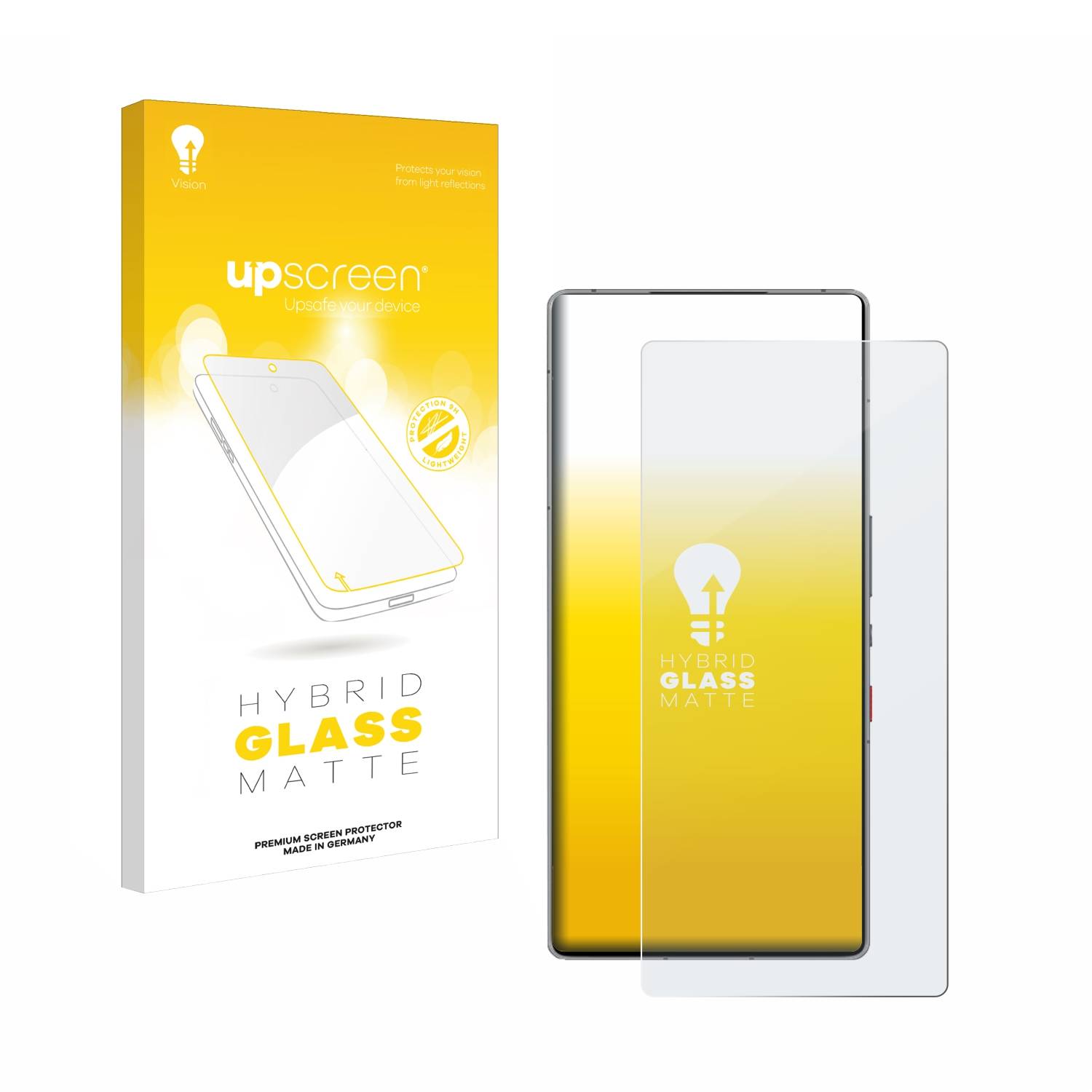 upscreen Hybrid Glas Matt Panzer-Folie für ZTE Nubia Red Magic 10 Pro