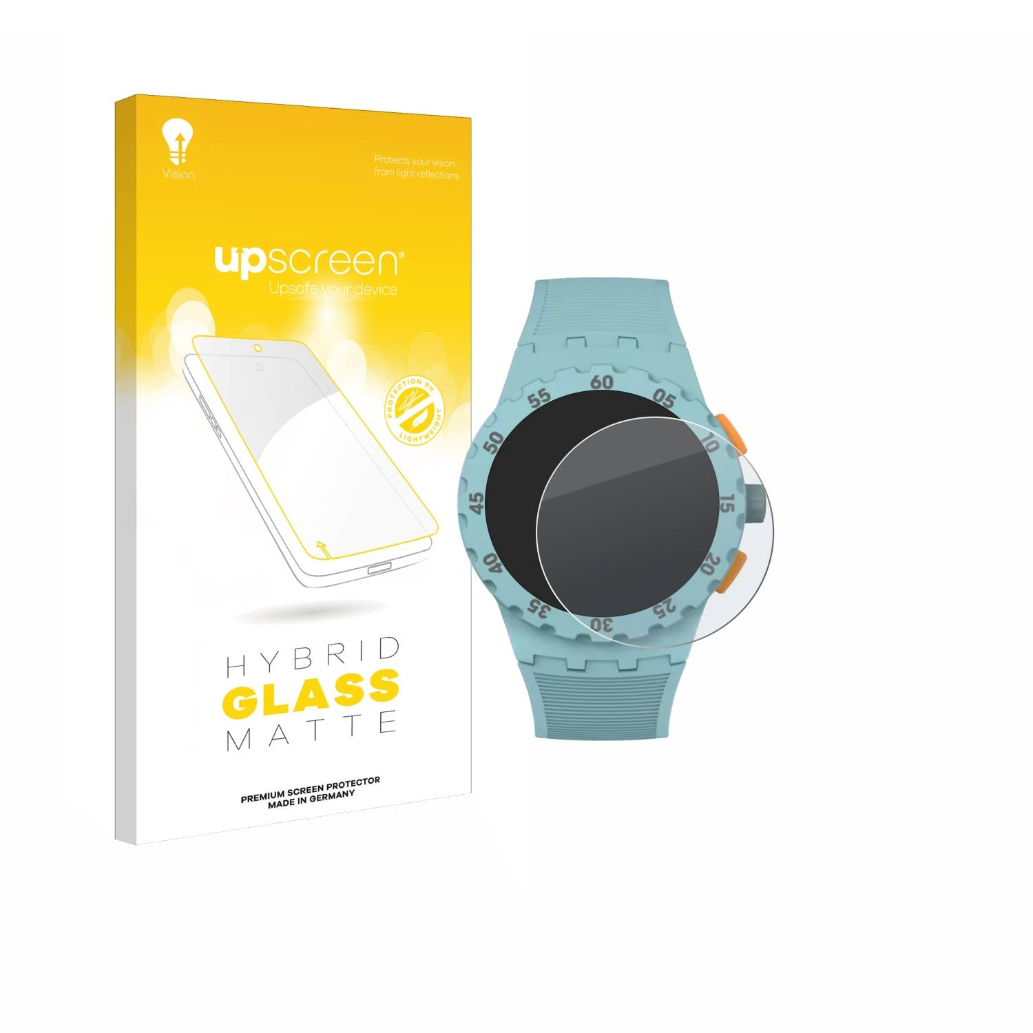 upscreen Hybrid Glas Matt Panzer-Folie für Swatch New Chrono Plastic SUSL401