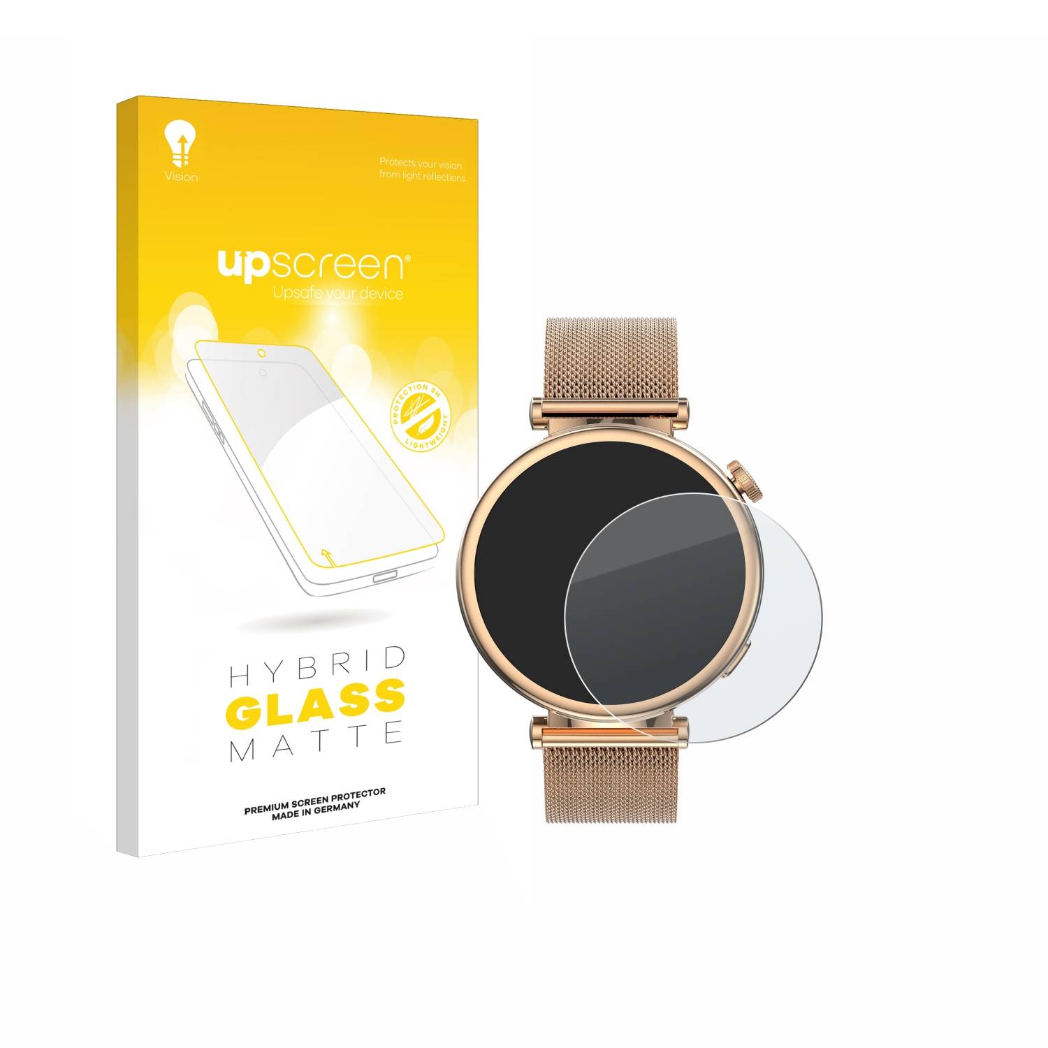 upscreen Hybrid Glas Matt Panzer-Folie für Kiano Watch Style